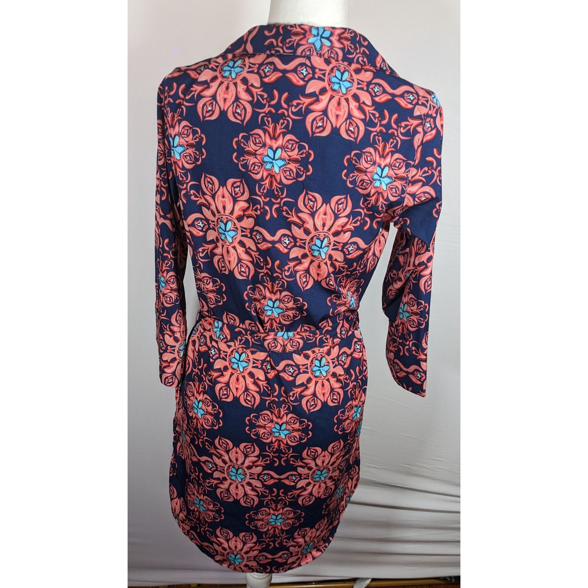 Other Modaposa Carlotta Belted Blue And Pink Floral Dress Size S / US 4 / IT 40 - 13 Thumbnail