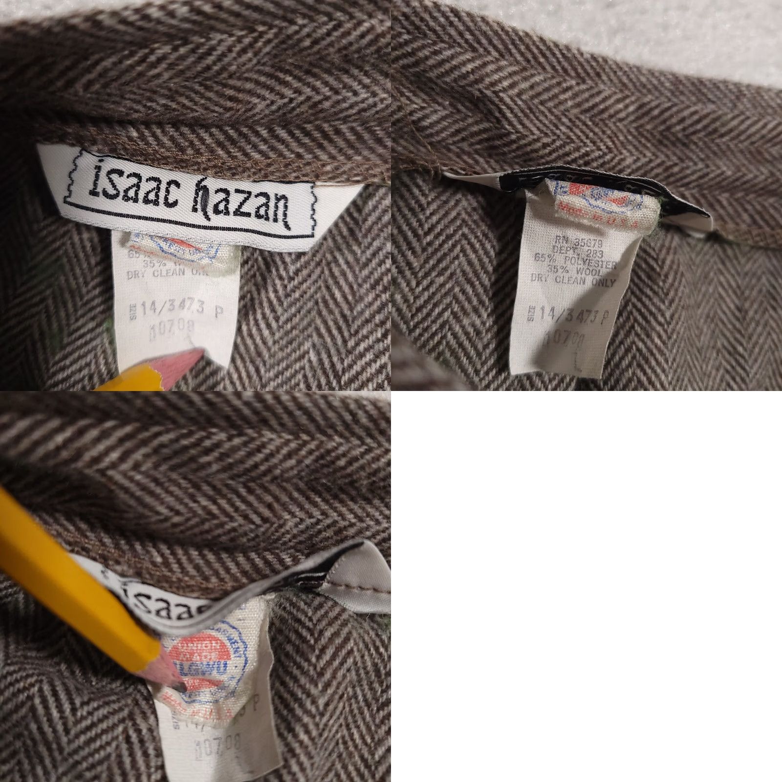 Vintage VINTAGE Isaac Hazan Skirt Midi Women's Brown Knit Pockets Union USA 14P Wool Blend Size 36" / US 14 / IT 50 - 9 Thumbnail