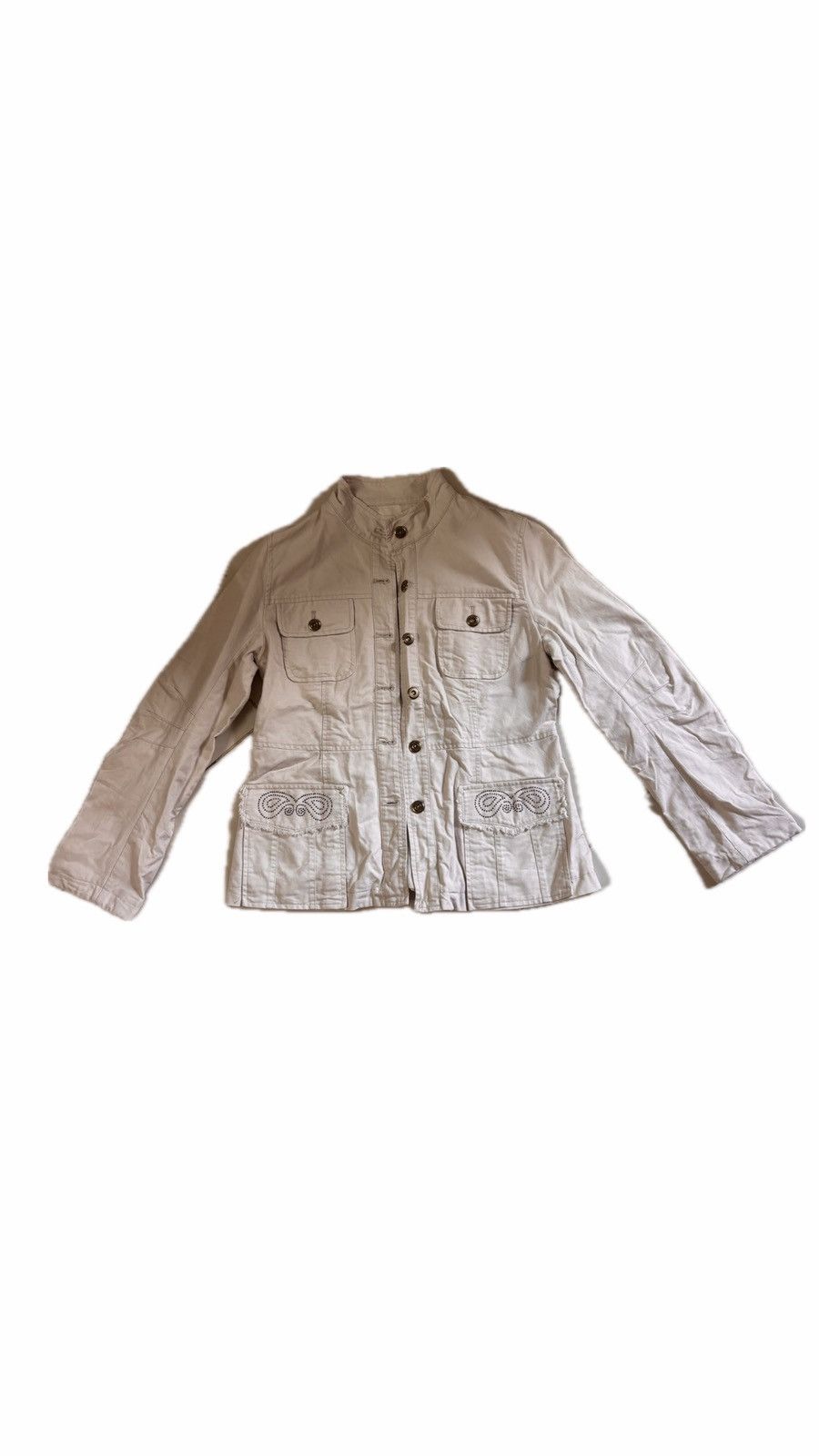 Morgan De Toi Rare Morgan de Toi White Denim jacket with Gold 1982 print Size M / US 6-8 / IT 42-44 - 2 Thumbnail