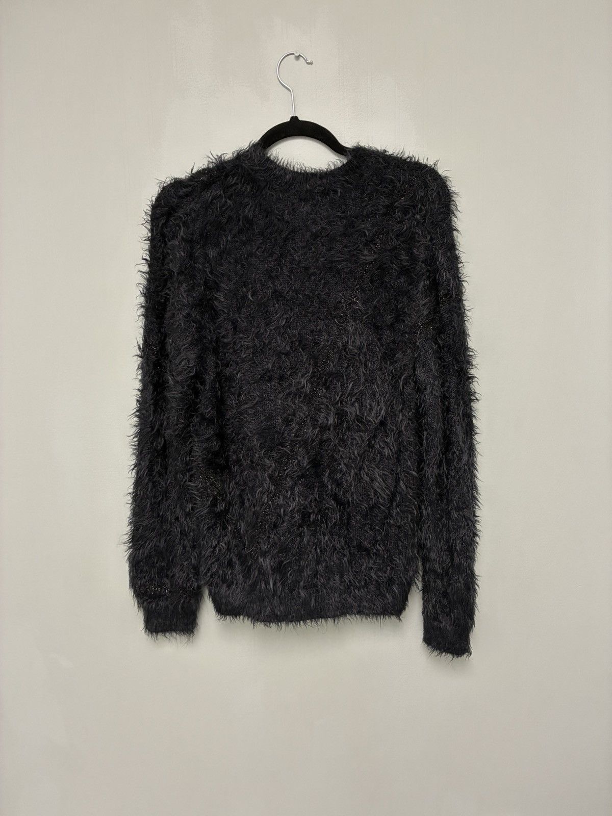 John Varvatos Black Fuzzy Sweater medium Size US M / EU 48-50 / 2 - 11 Thumbnail