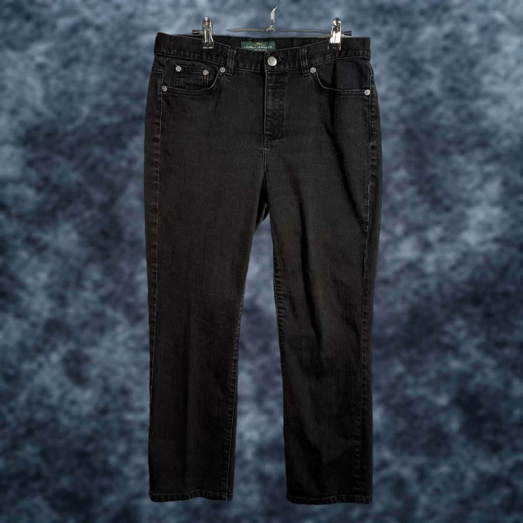 Ralph Lauren VINTAGE Lauren Ralph Lauren Jeans Womens 10P Petite Black Straight Leg Mens Size 32" / US 10 / IT 46 - 1 Thumbnail