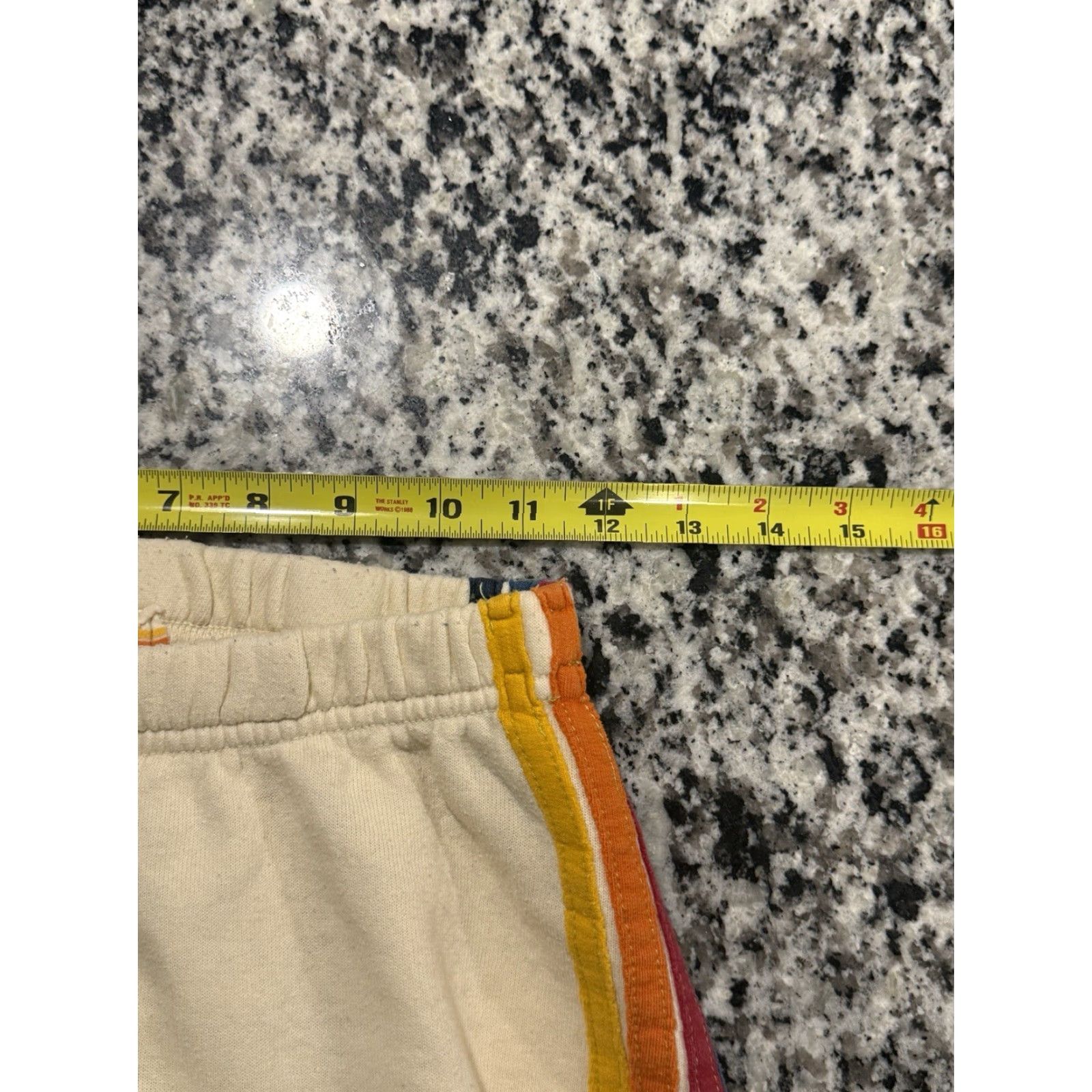 Aviator Nation Aviator Nation Sweatpants XS Unisex 5 Stripe Cream Jogger Drawstring Elastic Waist Cotton Blend Made In USA Beach Rainbow California Size 26" / US 2 / IT 38 - 3 Thumbnail
