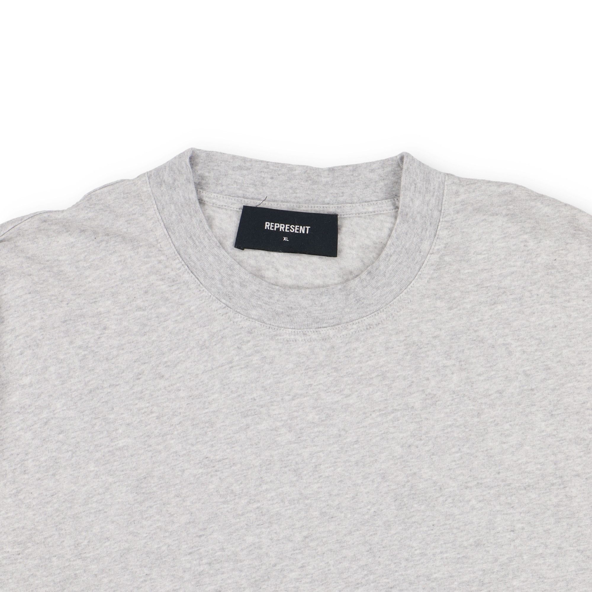 Represent Clo. Grey Marl Logo Metal Tab Lightweight T-Shirt Size US XL / EU 56 / 4 - 5 Thumbnail