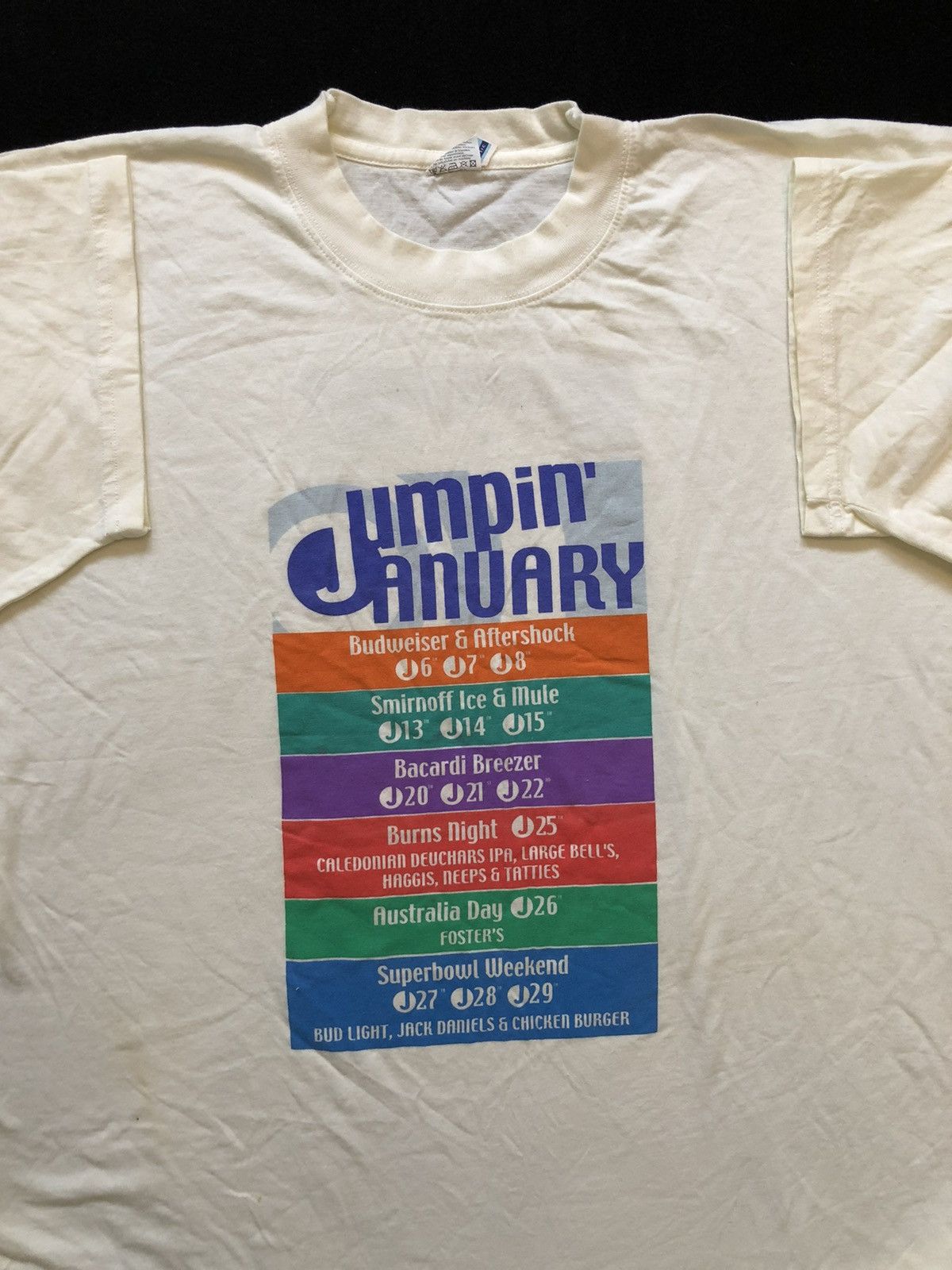 Band Tees × Vintage Tshirt After Shock Jumpin January Vintage 90’s White Size US XL / EU 56 / 4 - 5 Thumbnail