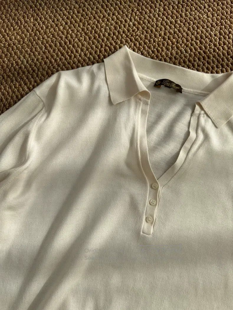 Loro Piana Loro Piana Silk V-neck round button base layer knit top, w Size M / US 6-8 / IT 42-44 - 6 Thumbnail