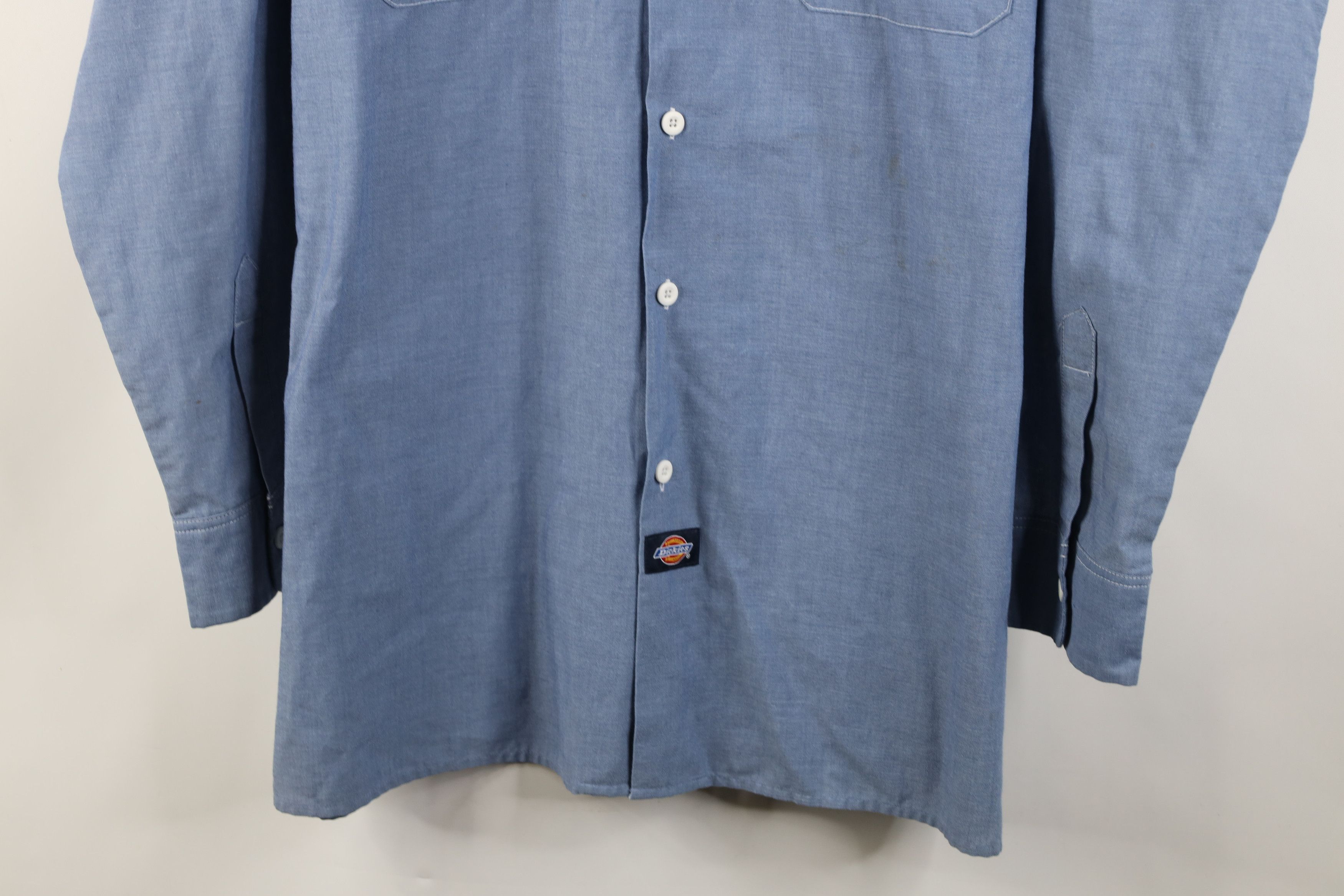 Dickies Vintage 90s Dickies Chambray Mechanic Button Shirt Workwear Size US L / EU 52-54 / 3 - 3 Thumbnail
