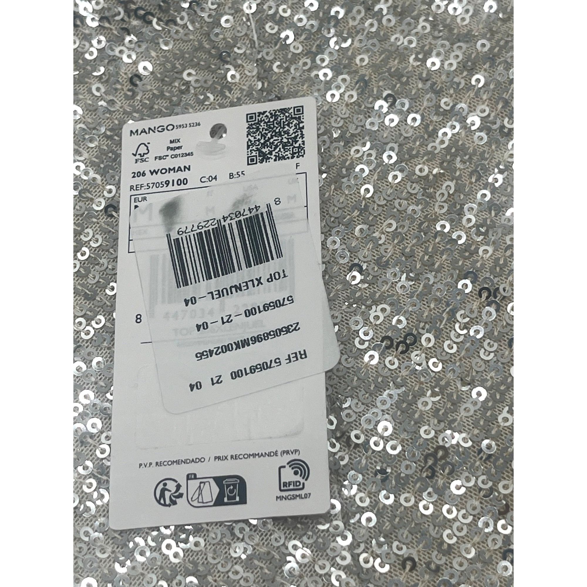 Mango Mango Xlenjuel Sequin Cami Top, Champagne, Sz. M Size M / US 6-8 / IT 42-44 - 8 Thumbnail