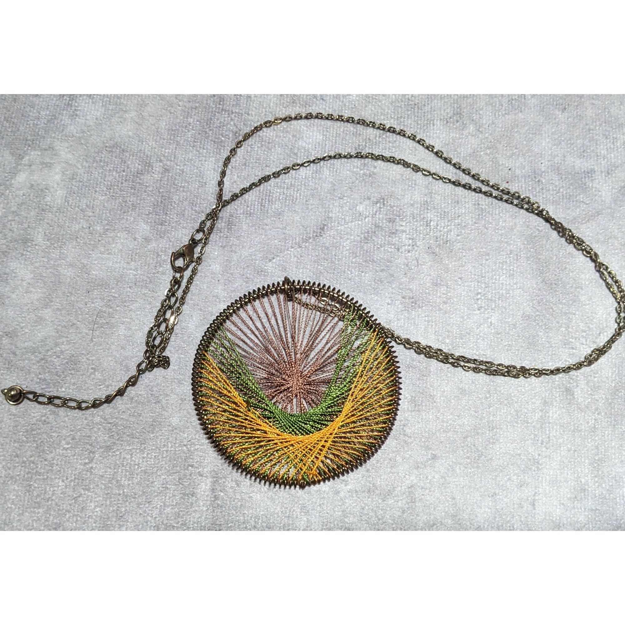Other Earth Tone Macrame Threaded Pendant Necklace Size ONE SIZE - 8 Thumbnail