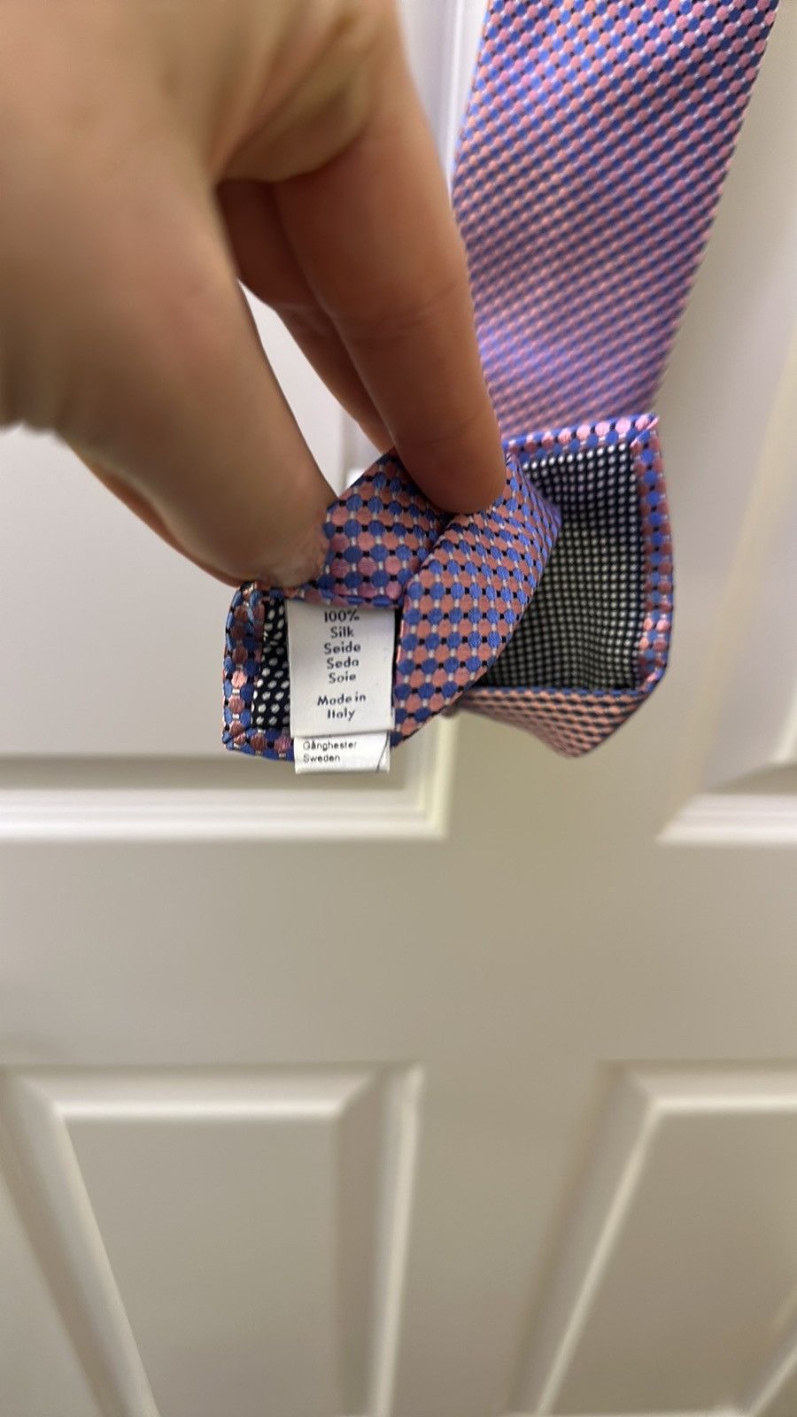 Eton NWT Eton pink and blue patterned tie Size ONE SIZE - 4 Thumbnail