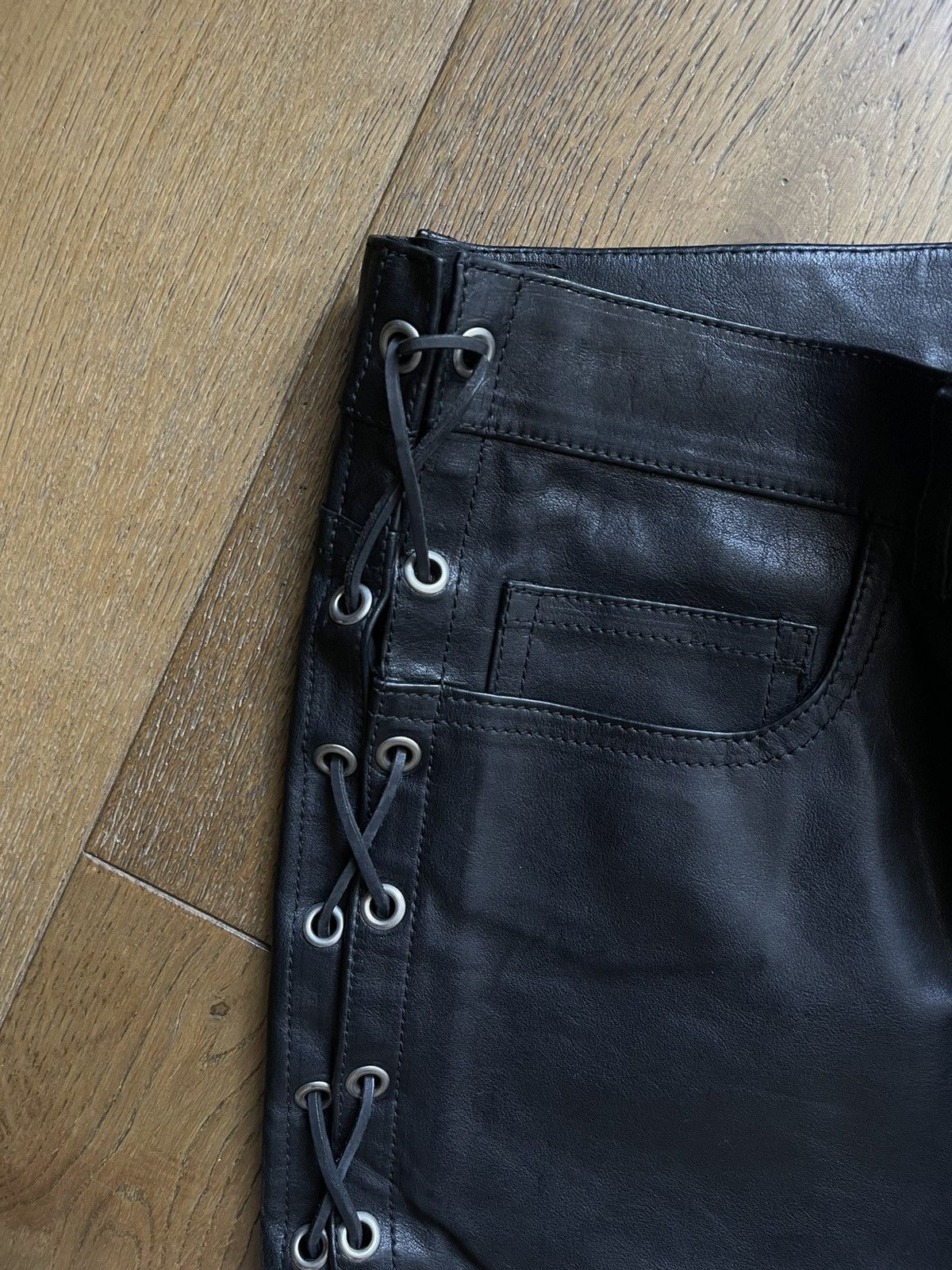 Saint Laurent Paris RARE LEATHER LACE-UP TROUSER Size US 36 / EU 52 - 4 Thumbnail