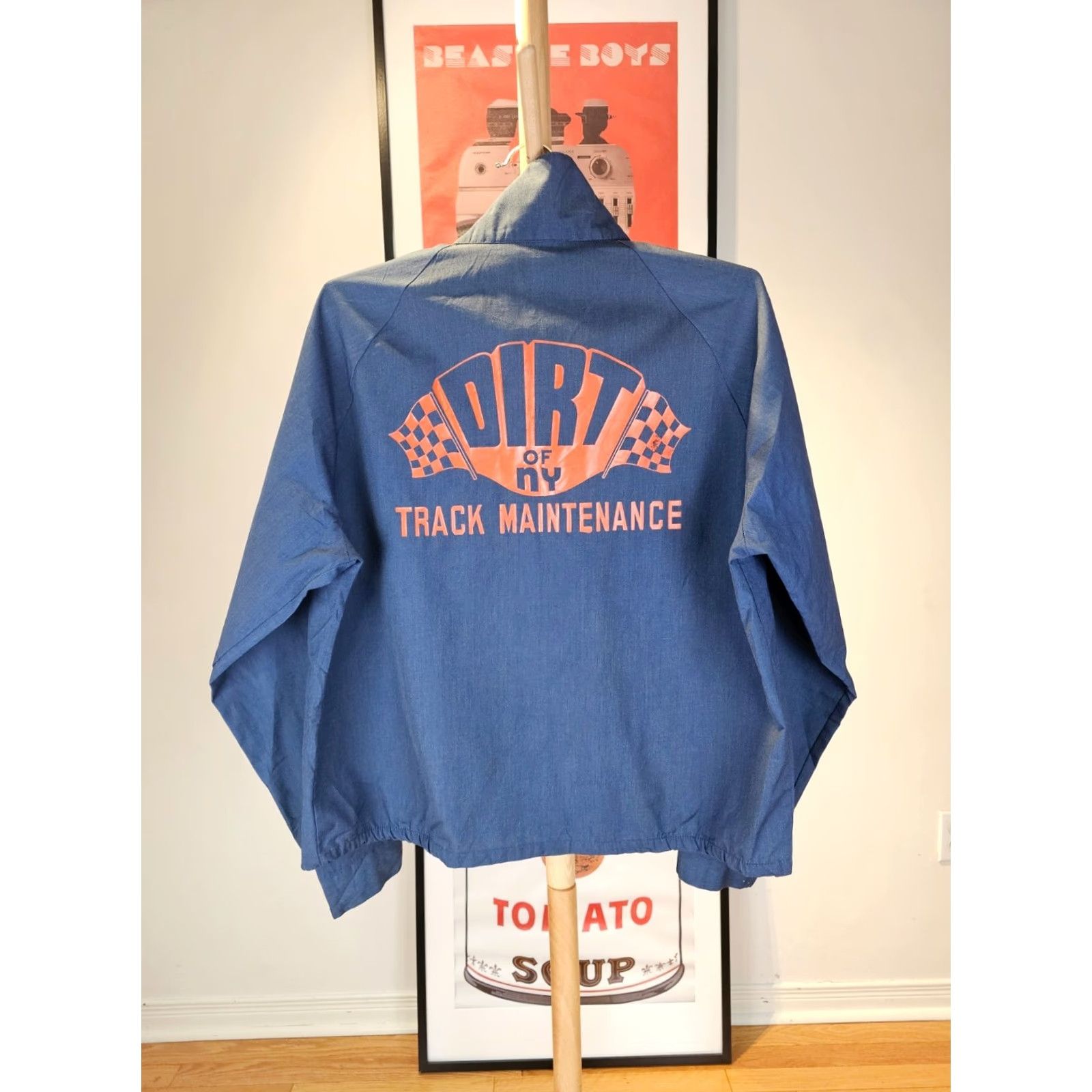 Vintage VINTAGE SPORTMASTER JACKET Mens Large BLUE 70's DIRT OF NEW YORK TRACK MAINTENACE CLOTHING CROSS CHEST 25IN NECK TO CUFF 31IN TOP TO BOTTOM 28IN Size US L / EU 52-54 / 3 - 7 Thumbnail
