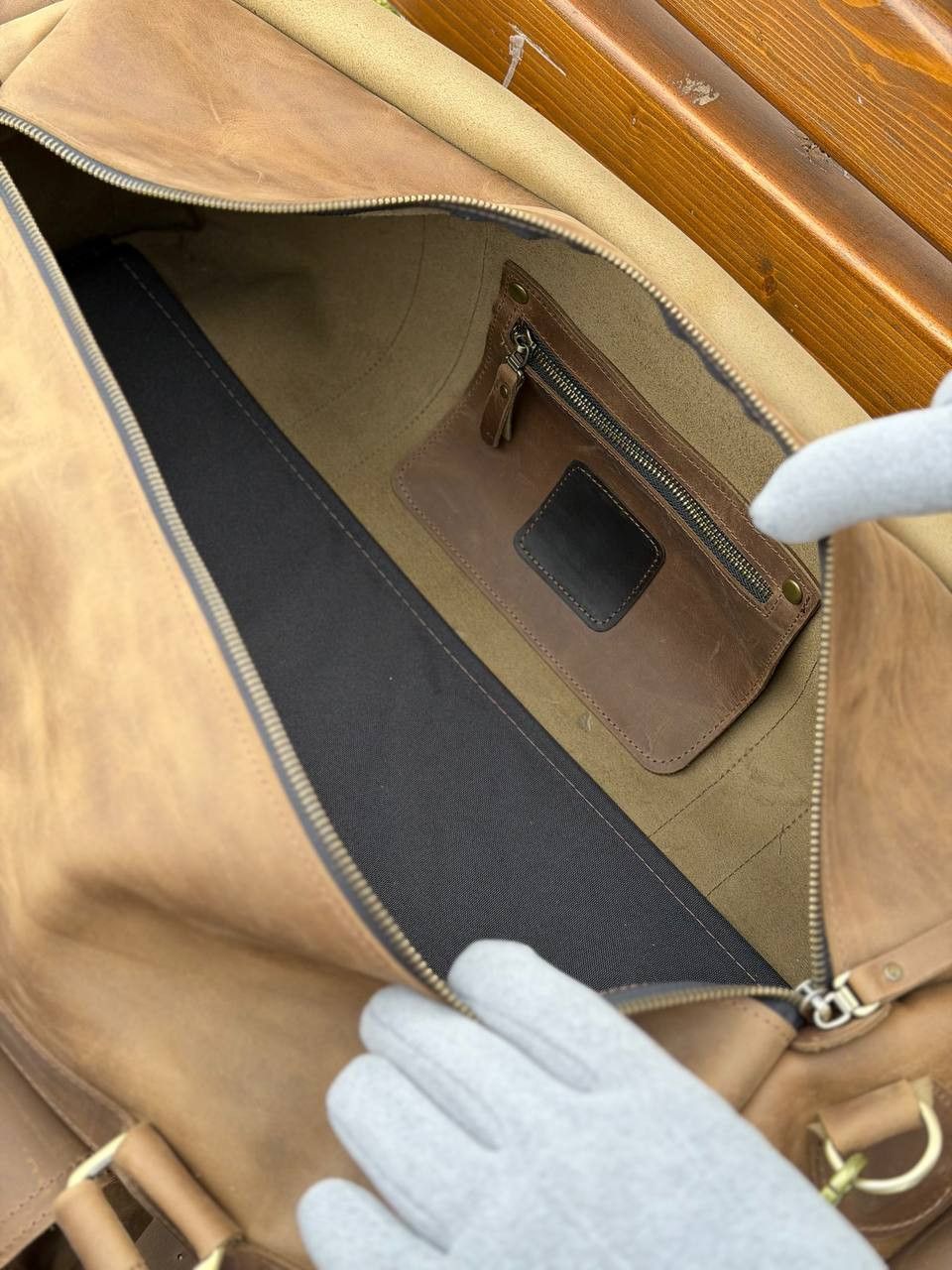 Handmade Genuine vintage leather travel bag. Duffel Bag. Handmade Size ONE SIZE - 8 Thumbnail