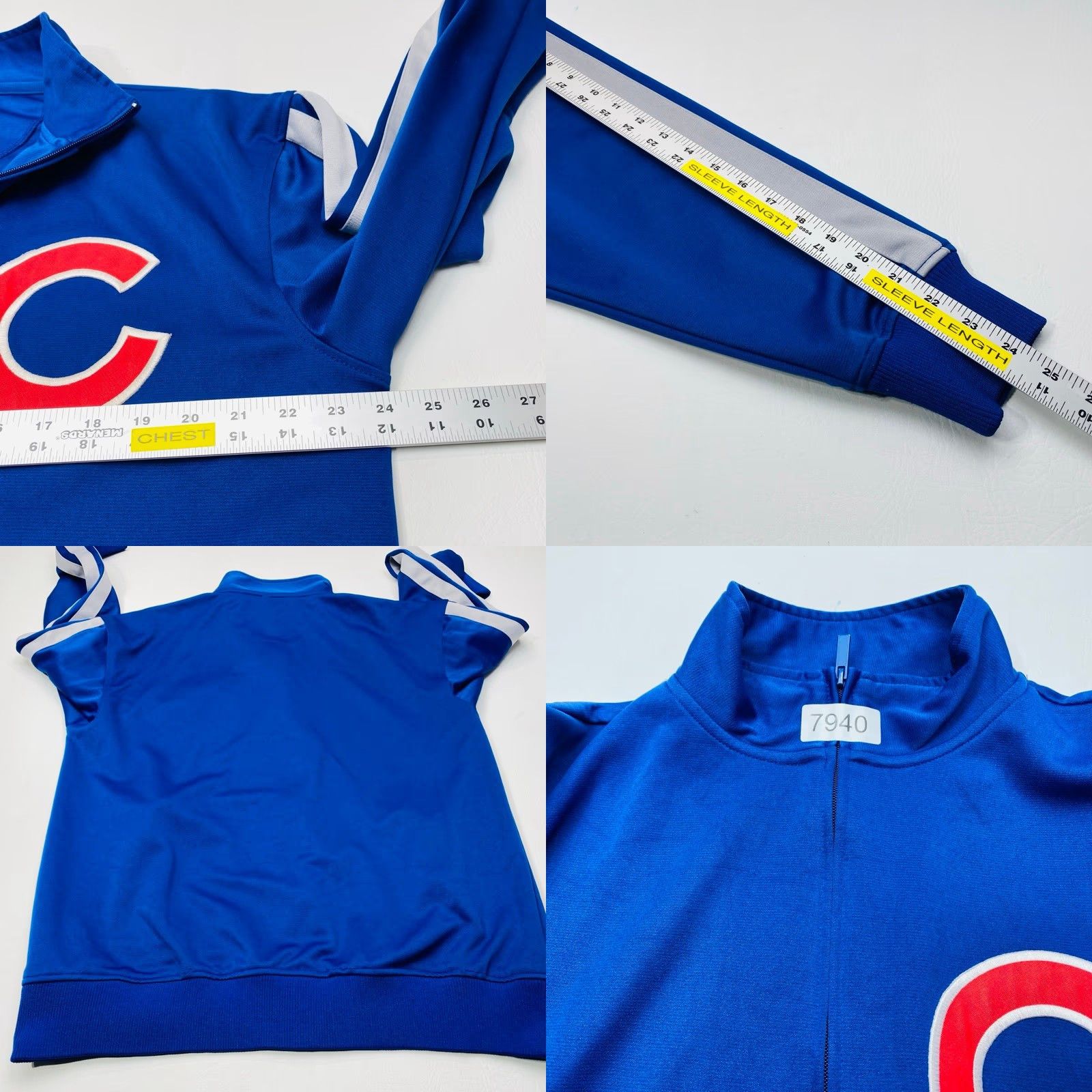 Vintage Chicago Cubs Jacket Dynasty Mens Large Blue MLB Full Zip Throwback Jacket Size US L / EU 52-54 / 3 - 8 Thumbnail