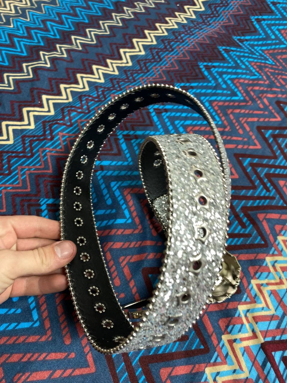 Japanese Brand × Vintage Vintage leather rhinestones belts BB Simon style punk y2k Size ONE SIZE - 8 Thumbnail
