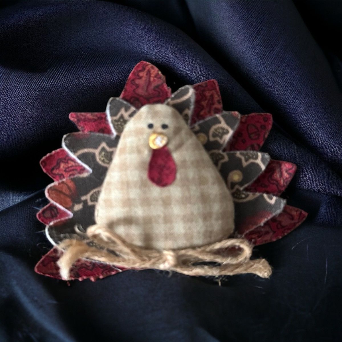 Vintage Vintage fabric turkey Thanksgiving brooch Size ONE SIZE - 1 Thumbnail