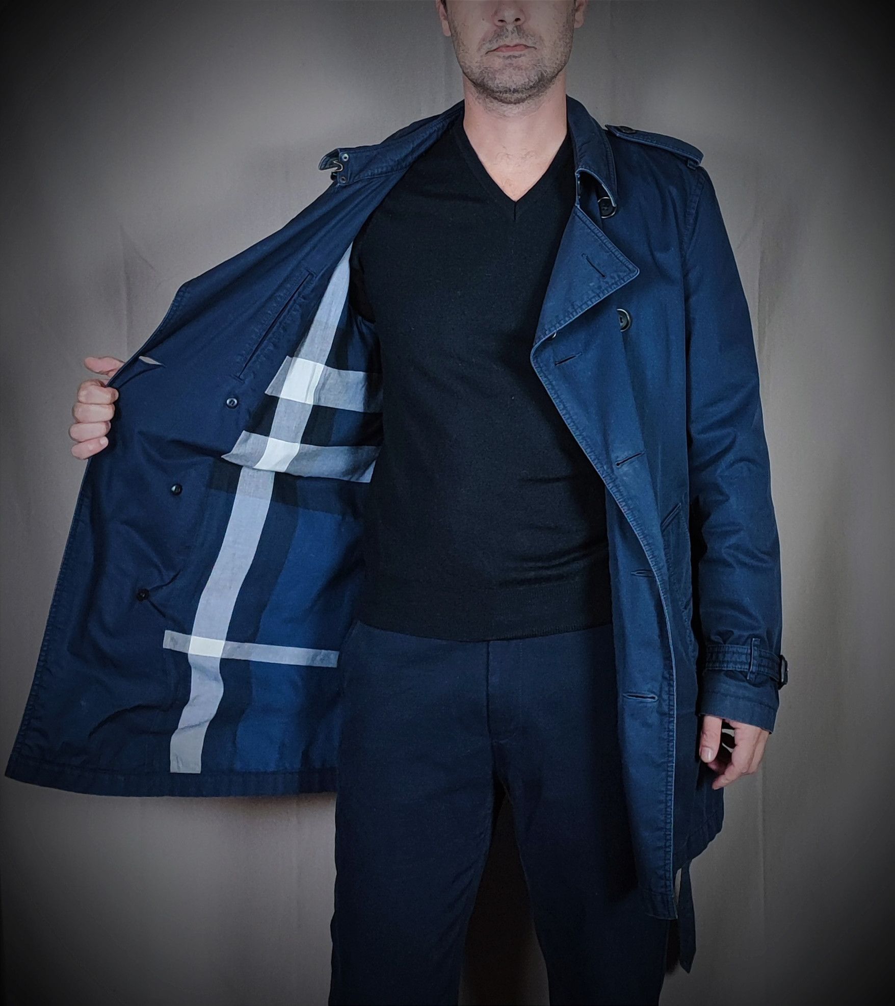 Burberry Burberry Trench-coat Navy Blue Size US L / EU 52-54 / 3 - 1 Thumbnail