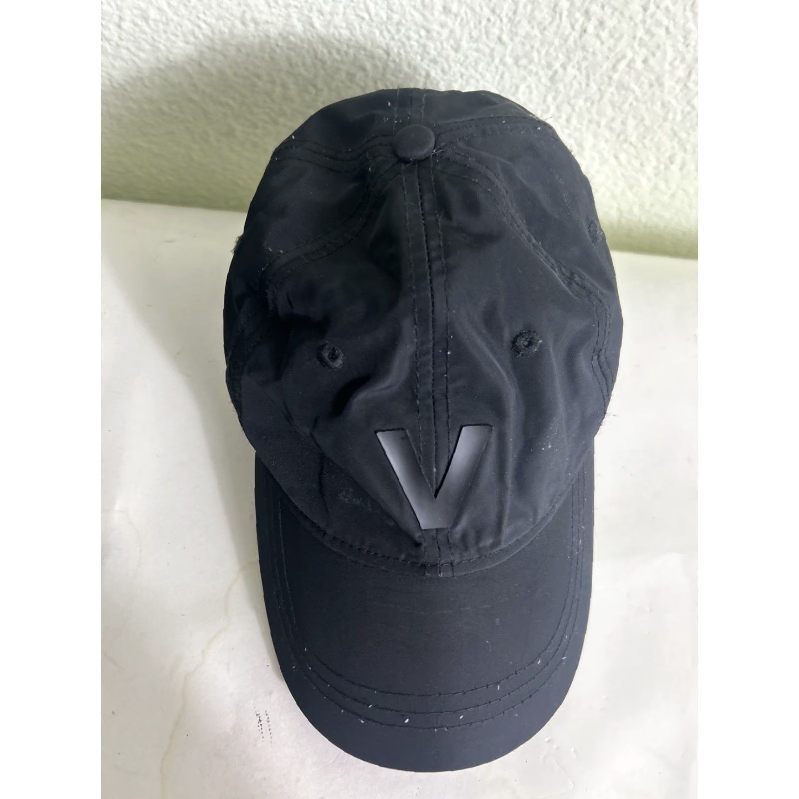 Vintage Vooray Strapback Baseball Hat Black Polyester Adjustable Men One Size Stains Hat Size ONE SIZE - 5 Thumbnail