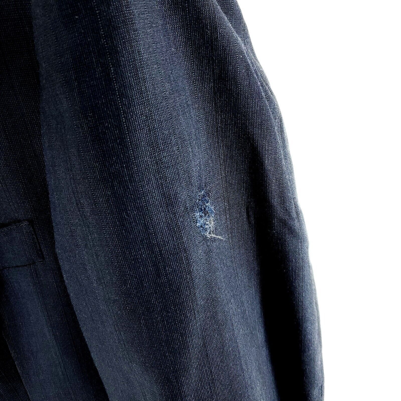 Hart Schaffner Marx DAMAGED Hart Schaffner Marx Wool 2 Button Blazer 44R Blue Po Size 44R - 4 Thumbnail