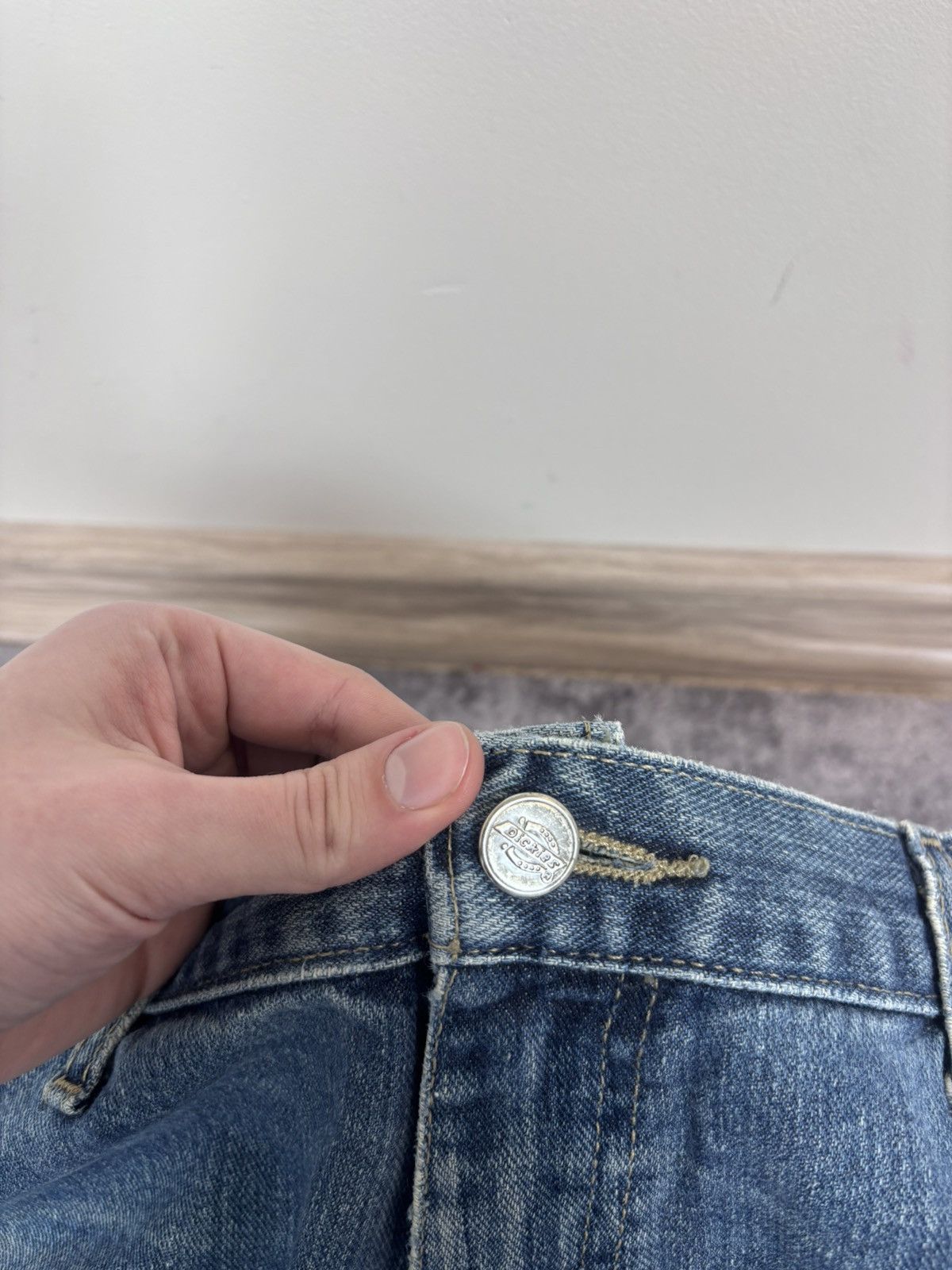 Dickies Dickies Men’s Denim Jeans Faded Blue USA Carpenter Workwear Size US 36 / EU 52 - 20 Thumbnail