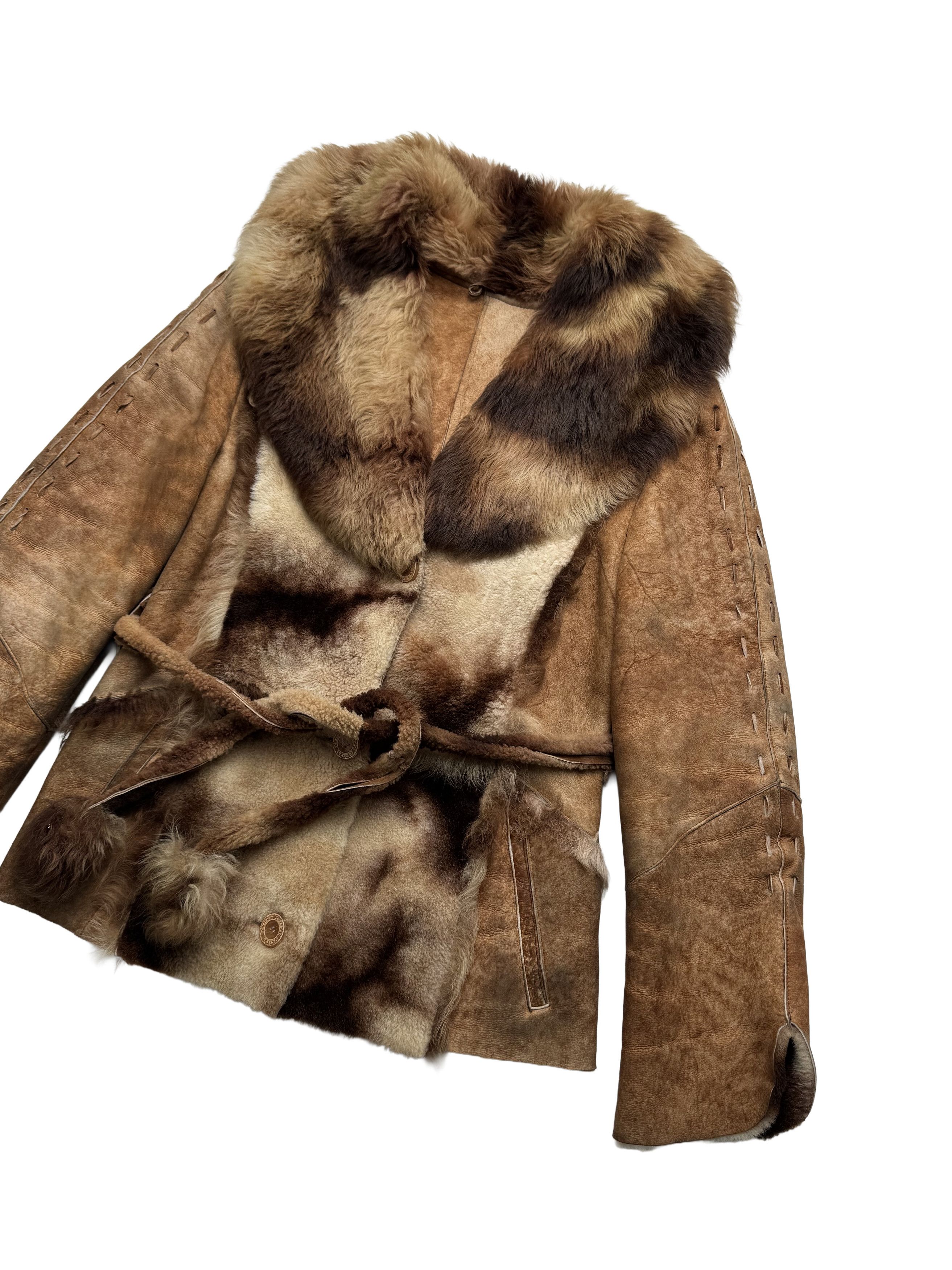 Japanese Brand Vintage Hooded Real Sheepskin Jacket With Belt Size S / US 4 / IT 40 - 7 Thumbnail