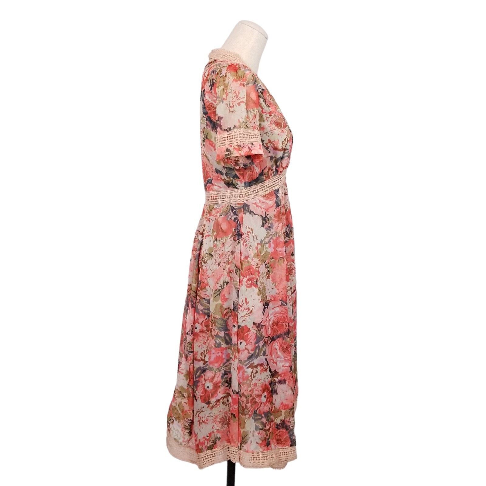Anthropologie Ranna Gill Anthropologie Rose Print Dress Sz 2 Size XS / US 0-2 / IT 36-38 - 5 Thumbnail