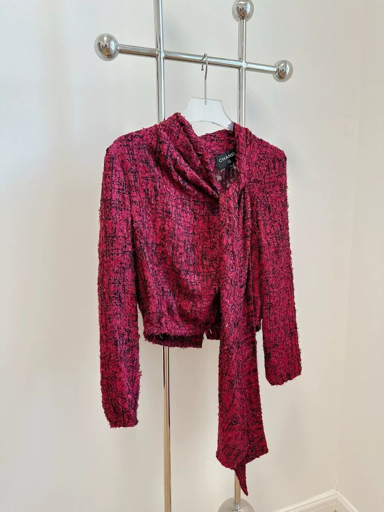 Chanel Chanel 22A high-end handicraft workshop red coat Size XXS / US 00 / IT 34 - 2 Thumbnail