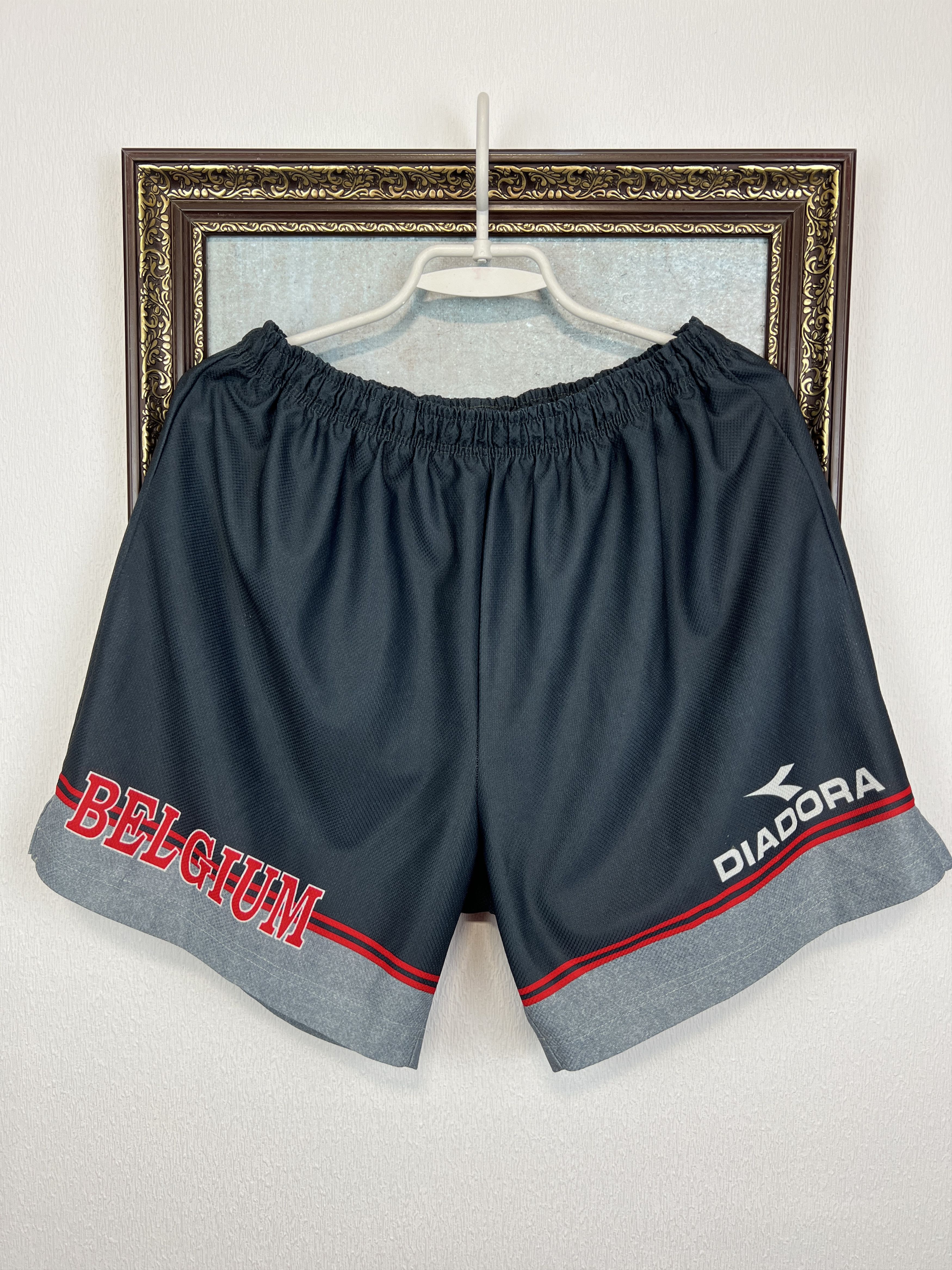 Diadora VIntage 90's Belgium Football Shorts Soccer Athletic Sport Size US 36 / EU 52 - 1 Thumbnail