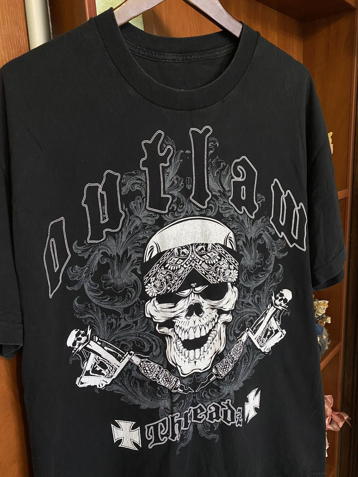 Other Outlaw Threadz Affliction Style Skull Cross Graphics Tee Size US L / EU 52-54 / 3 - 4 Thumbnail
