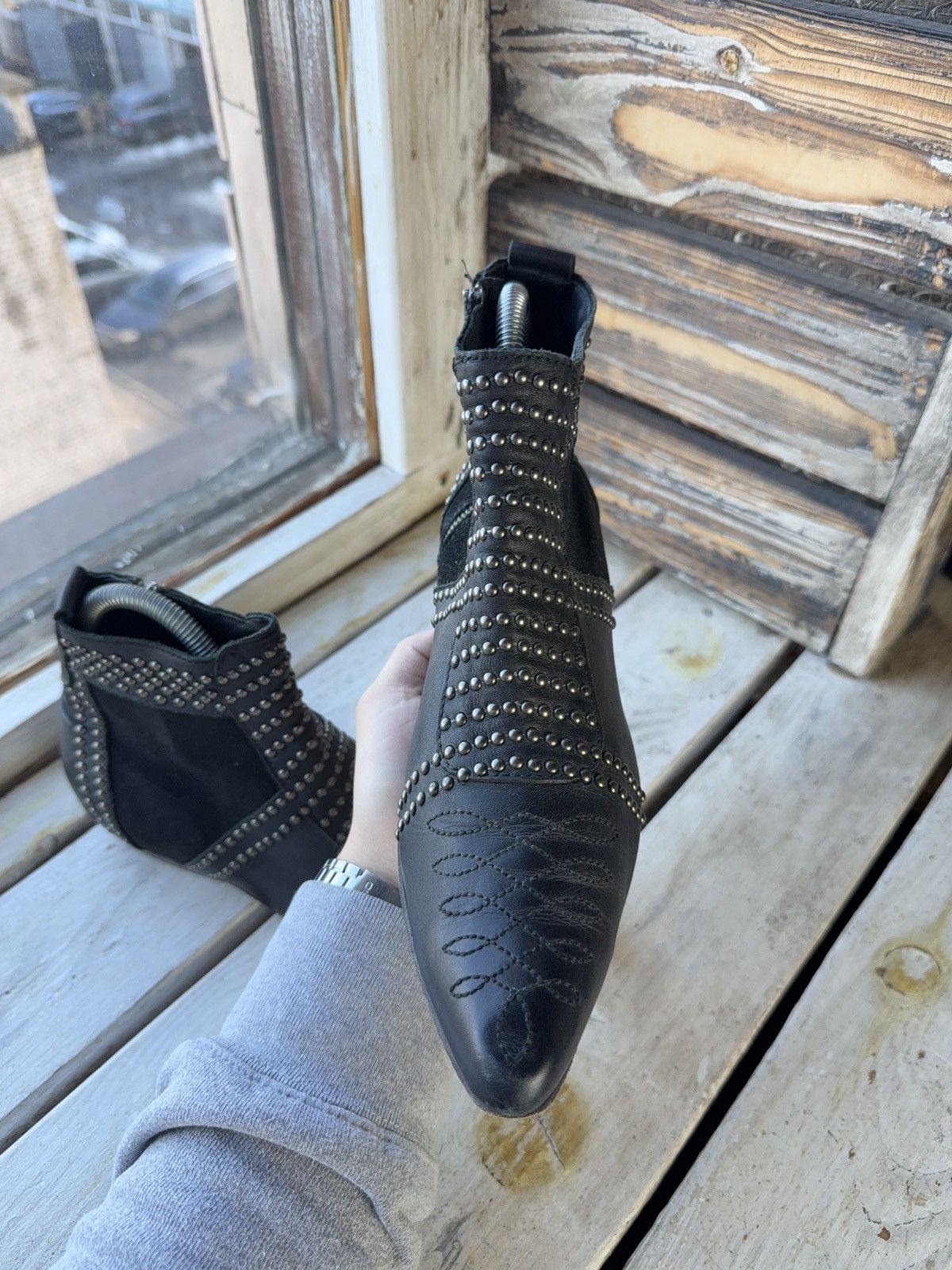 Anine Bing Anine Bing 00s Studded Western Leather Boots Made USA Size US 6.5 / IT 36.5 - 9 Thumbnail