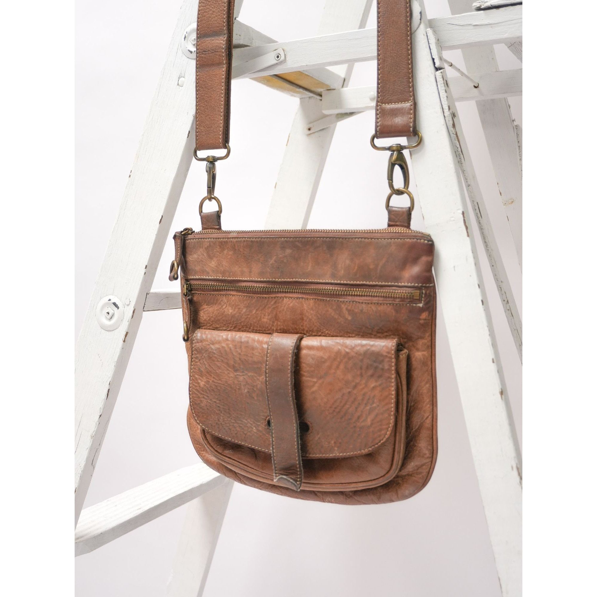 Roots Vintage Roots Riverside Saddle Crossbody Leather Bag Size ONE SIZE - 5 Thumbnail