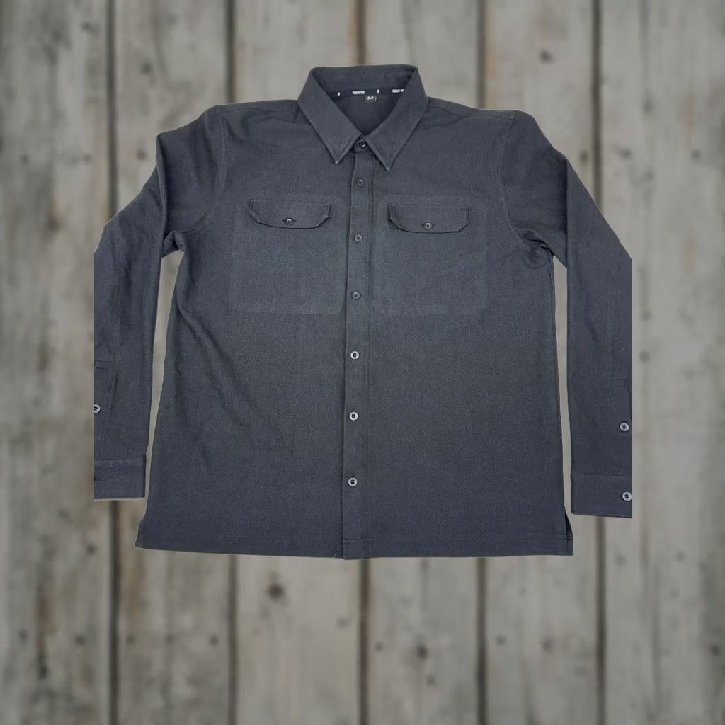 Vintage Public Rec Shirt Mens M Black Cotton Blend Stretch Thermal Button Down - Casual, Long Sleeve, Pockets, Regular Fit, Fall Winter, Collared, Jeans, Men Size US M / EU 48-50 / 2 - 1 Thumbnail
