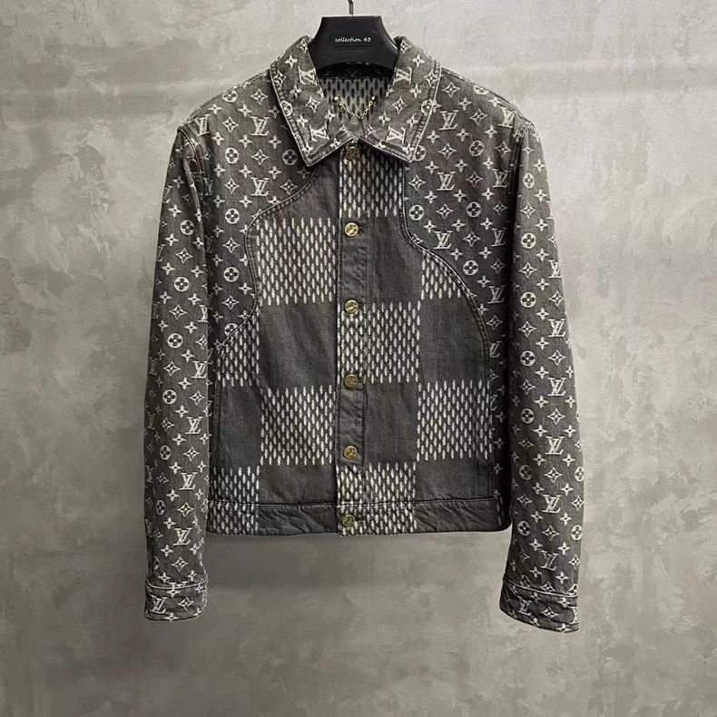 louis vuitton Black and grey nigo full-print logo denim jac