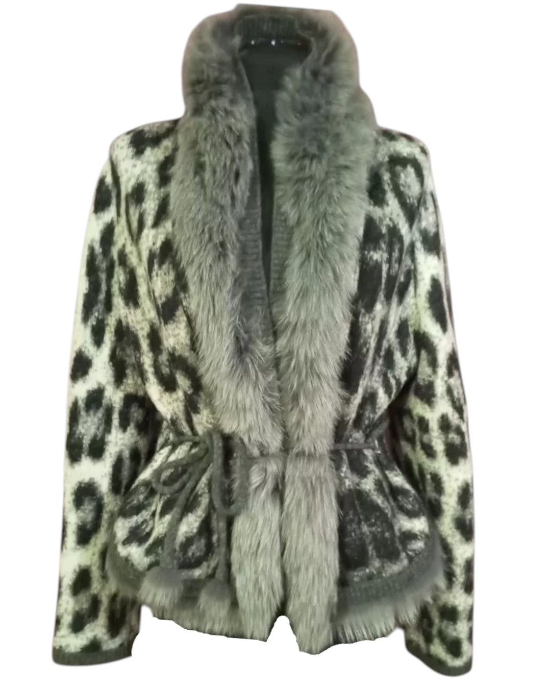 Roberto Cavalli MINK FUR BELTED MOHAIR WOOL JACKET Size XL / US 12-14 / IT 48-50 - 1 Thumbnail