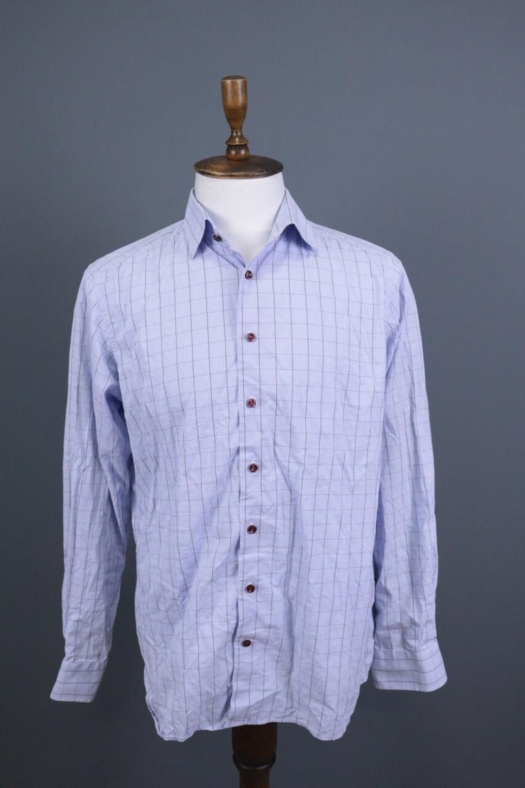 Eton Eton Contemporary Poplin Check Blue Shirt Size 42 / 16.5 Size US M / EU 48-50 / 2 - 1 Thumbnail