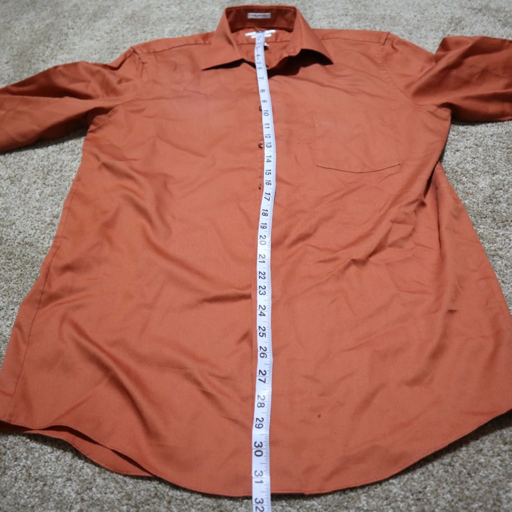 Van Heusen Van Heusen Button Up Shirt Orange Long Sleeve Regular Fit Men's 15.5 32/33 Size US L / EU 52-54 / 3 - 7 Thumbnail