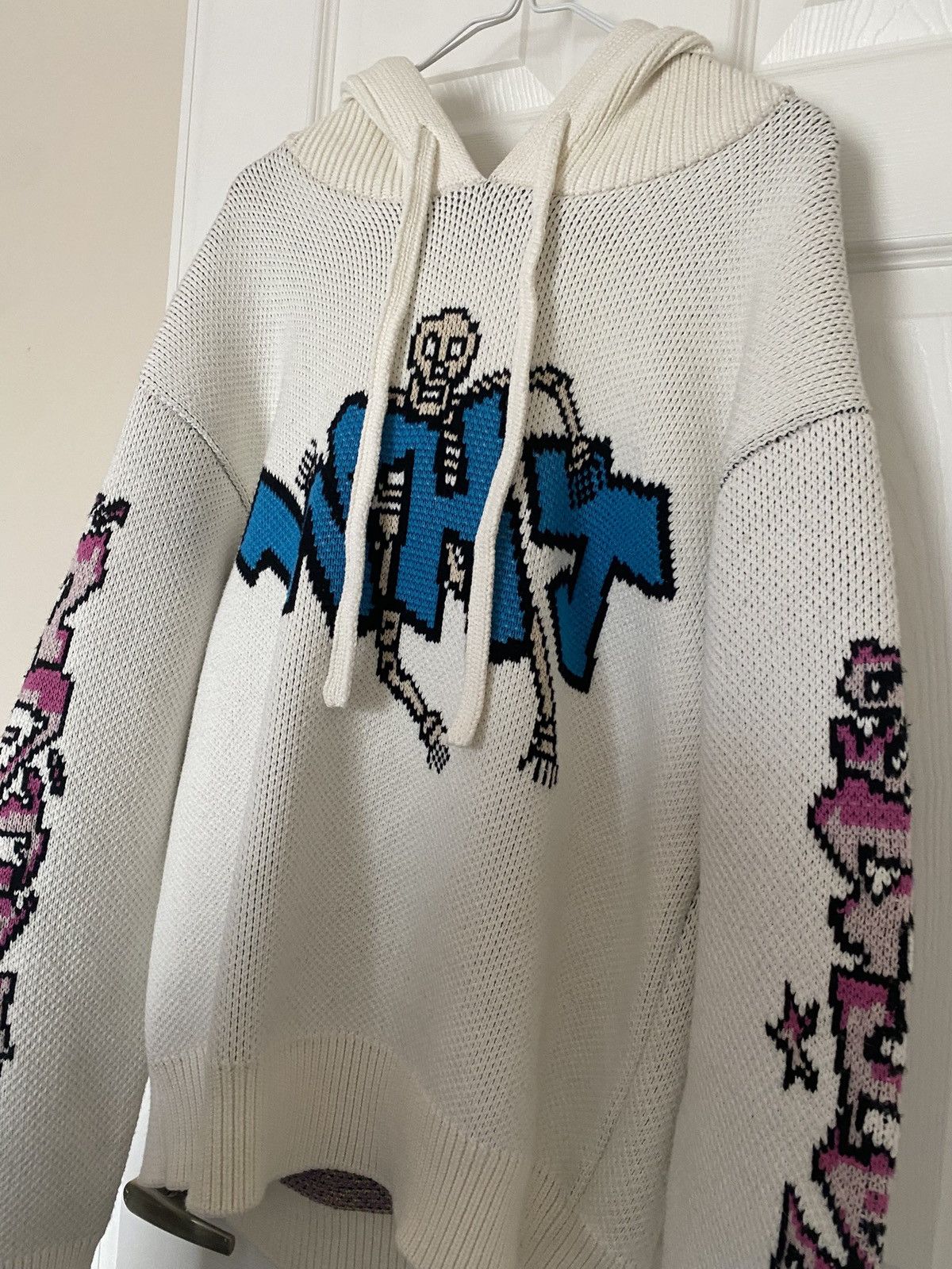 Off-White Off-White Graffiti Knit Hoodie Size Medium Size US M / EU 48-50 / 2 - 3 Thumbnail