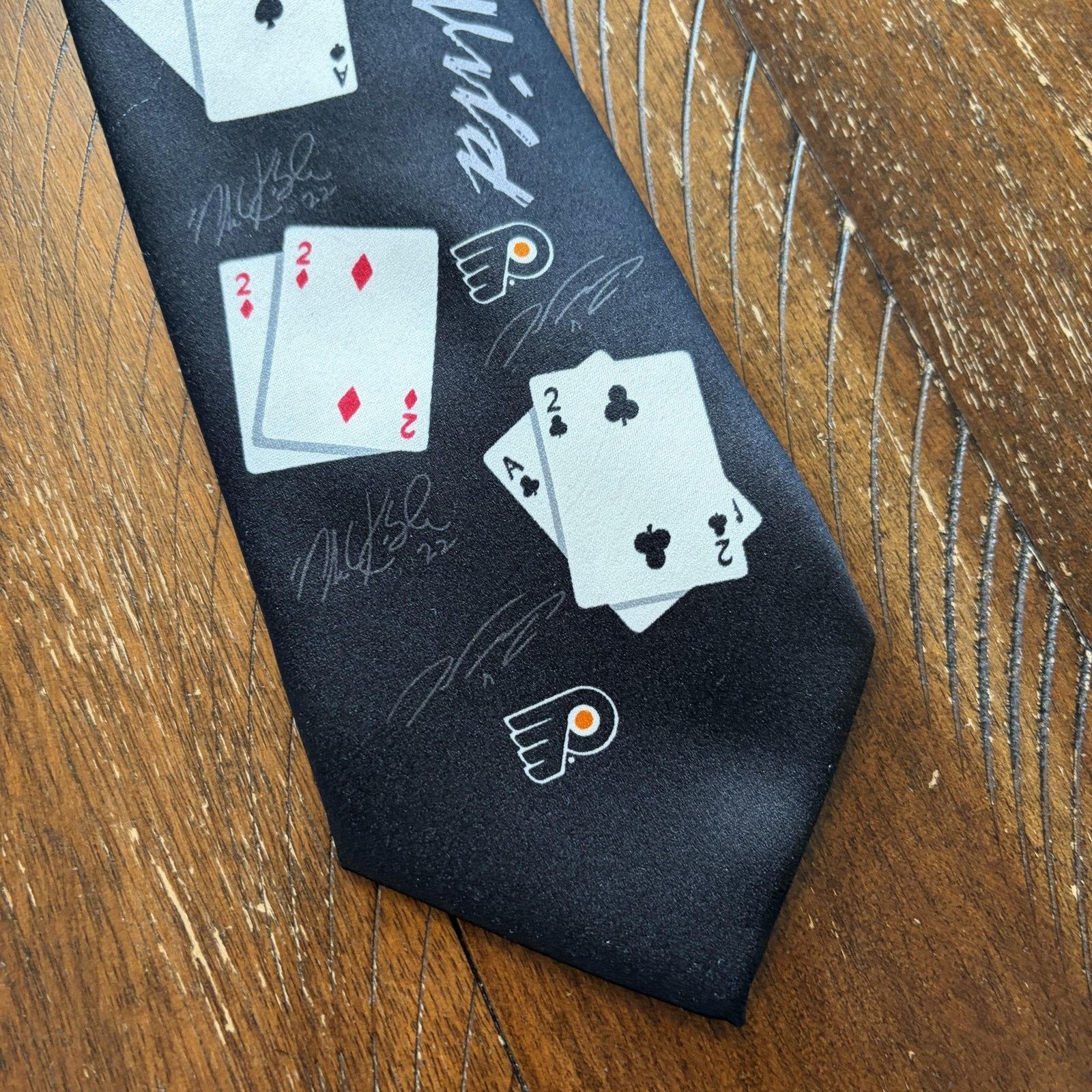 Vintage Philadelphia Flyers Tie Mens Hockey Deuces Wild Playing Card Size ONE SIZE - 3 Thumbnail