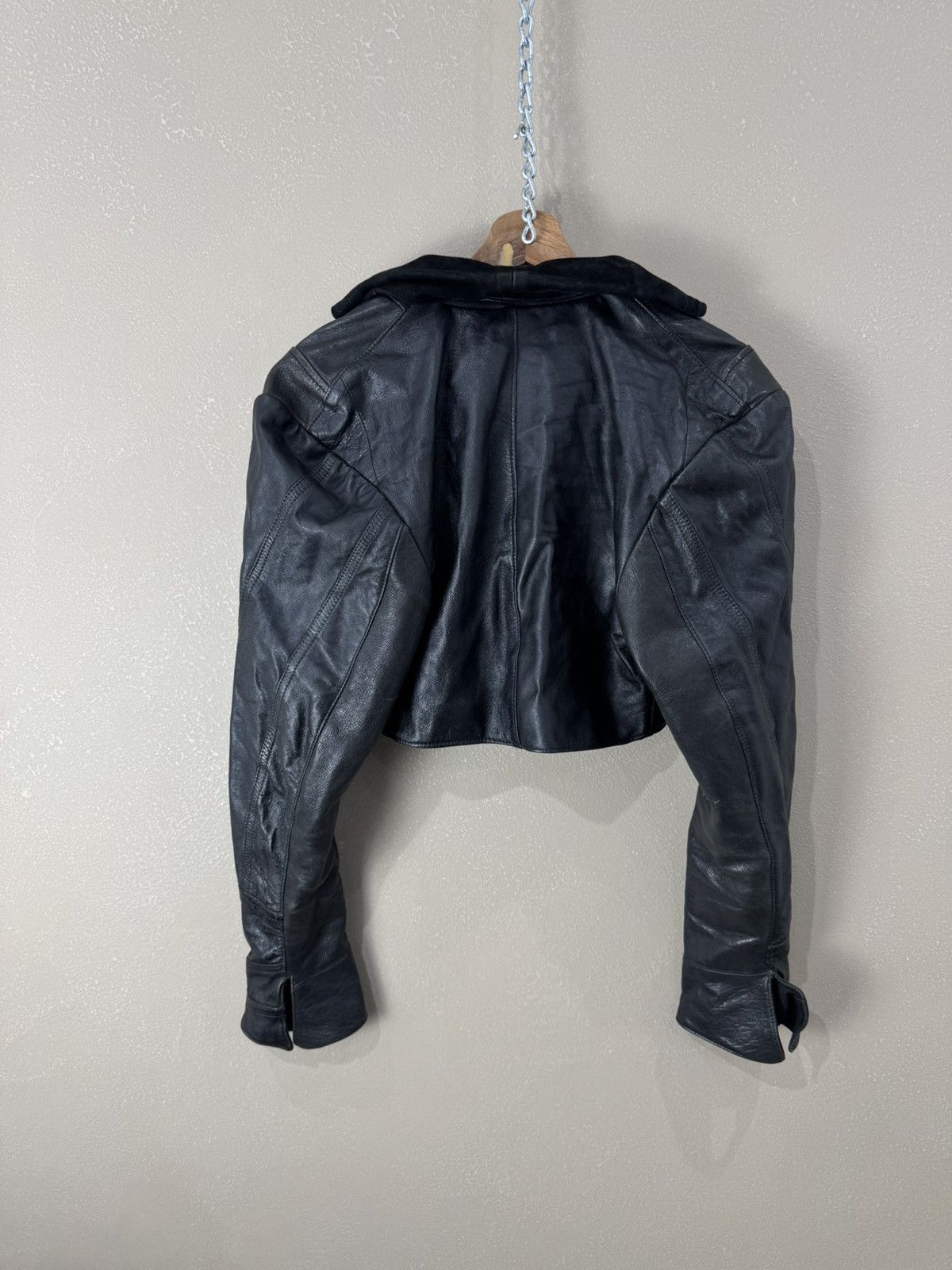 Vintage Vintage 80s German Black Leather Cropped Jacket Size M / US 6-8 / IT 42-44 - 2 Thumbnail