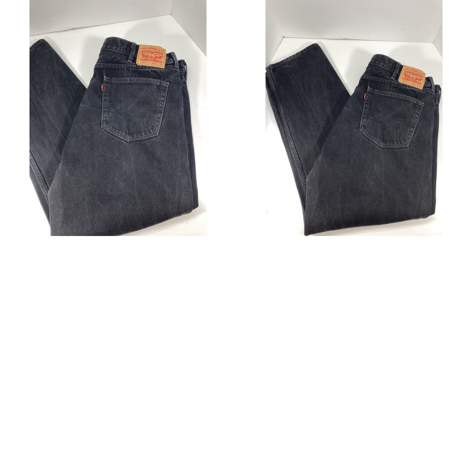 Levi's Levi's 505 Jeans Men Size 42X32 Black Denim Regular Fit Straight Leg 100% Cotton Size US 42 / EU 58 - 9 Thumbnail
