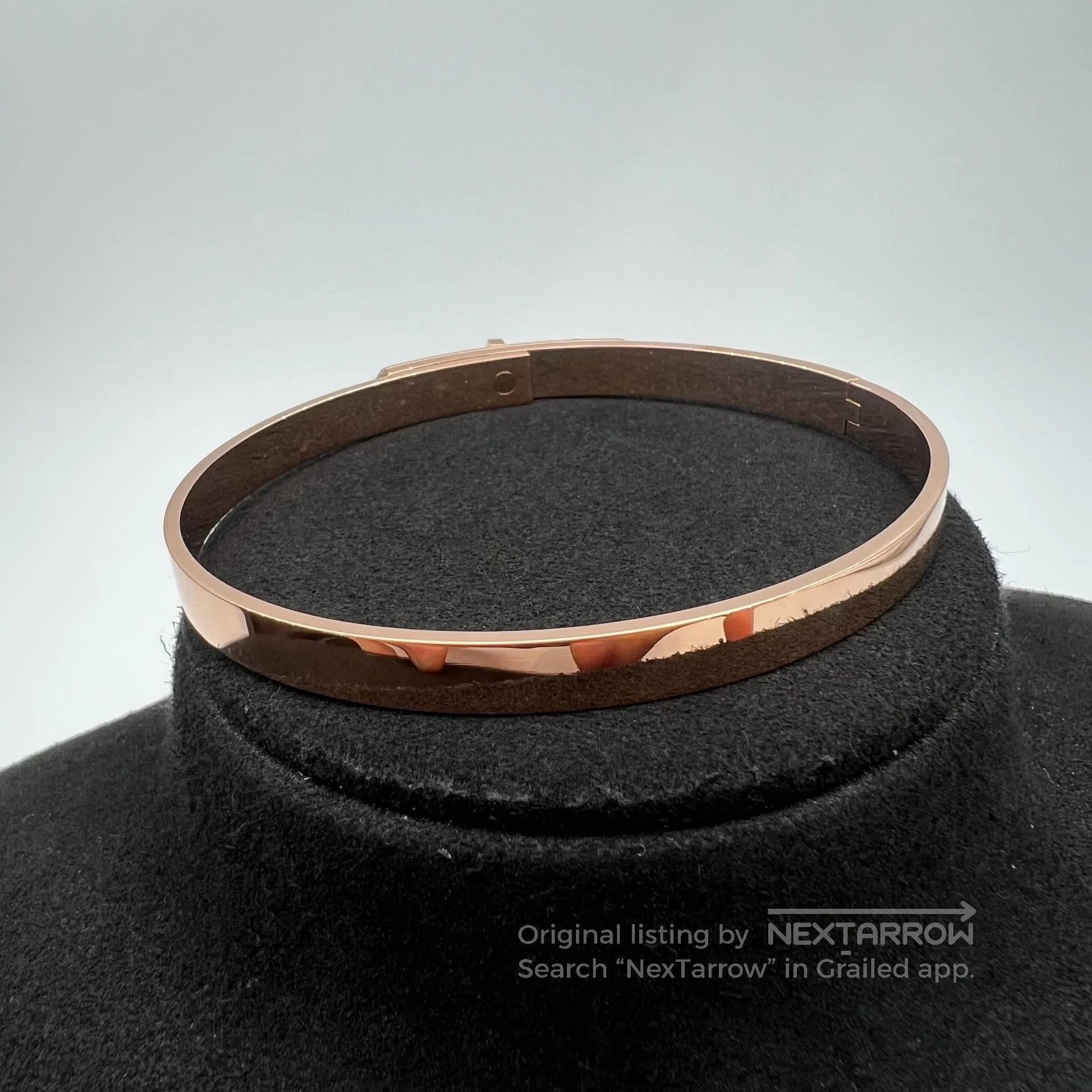 Hermes Hermes Kelly Rose Gold Diamond-Inlaid Bracelet Size ONE SIZE - 3 Thumbnail