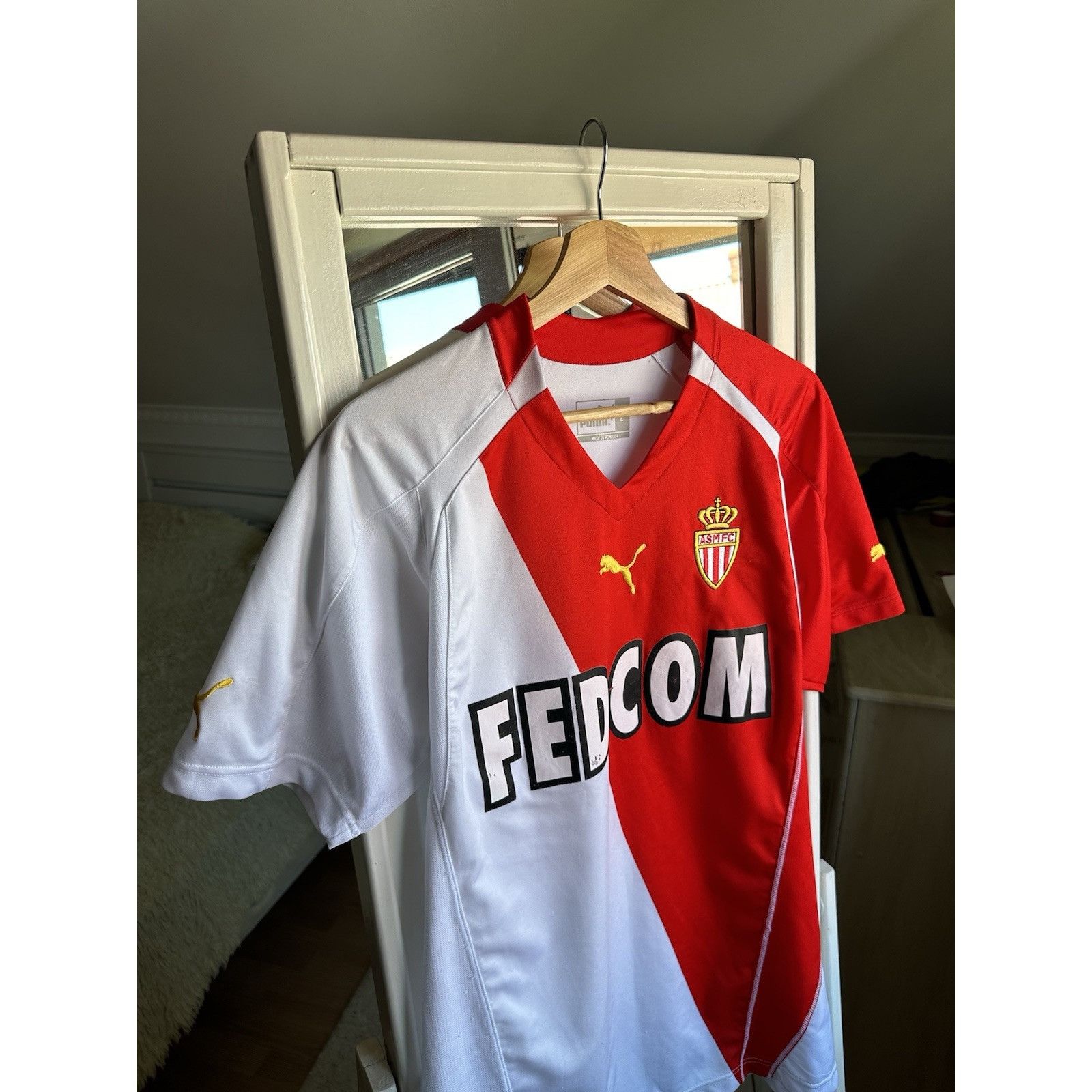 Puma Monaco Home football shirt 2001 - 2002 Soccer Jersey Sz L Size US L / EU 52-54 / 3 - 3 Thumbnail