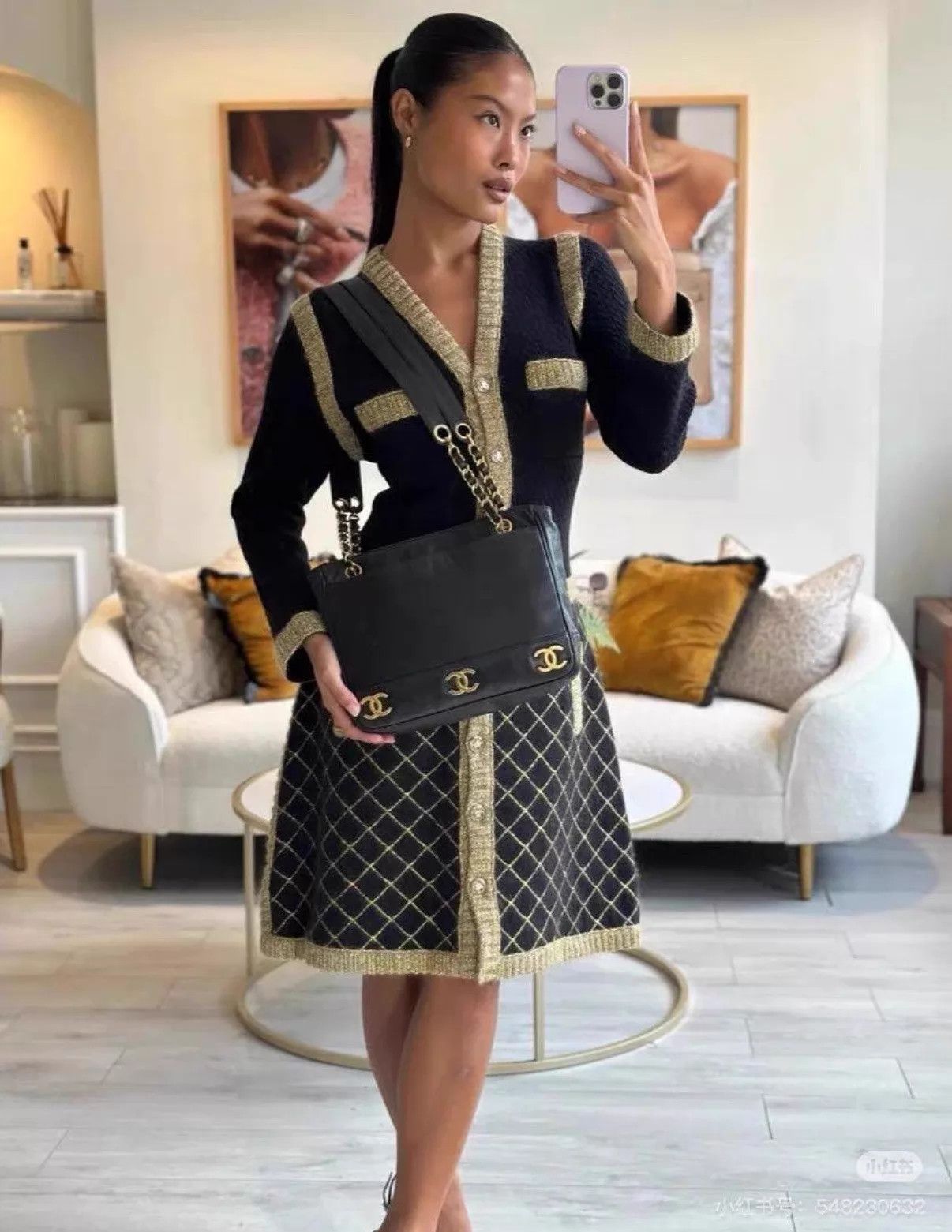 Chanel Chanel Women's Black & Gold Dining Runway Cardigan 38 Size S / US 4 / IT 40 - 7 Thumbnail