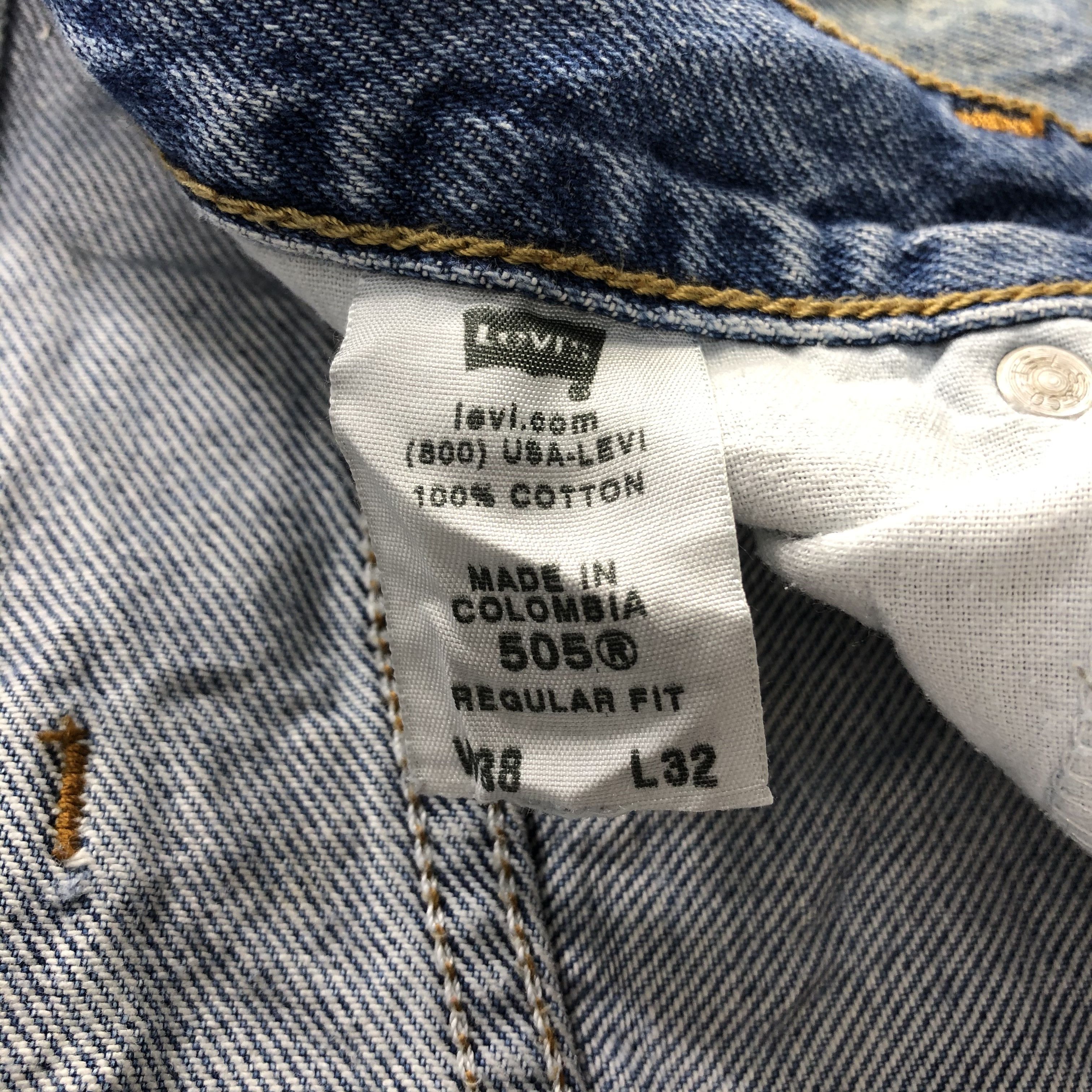 Levi's Vintage Blue Wash Levis 505 Jeans-J2112 Size US 38 / EU 54 - 11 Thumbnail