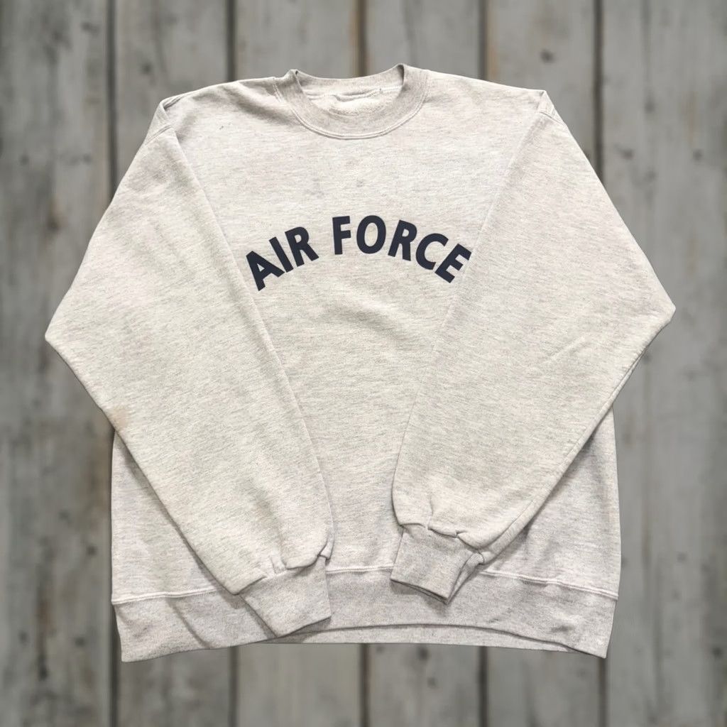 Vintage VINTAGE Air Force Pullover Sweatshirt Men XL grey 90s Heavyweight Cotton Blend Shirt Mens XL Size US XL / EU 56 / 4 - 1 Thumbnail
