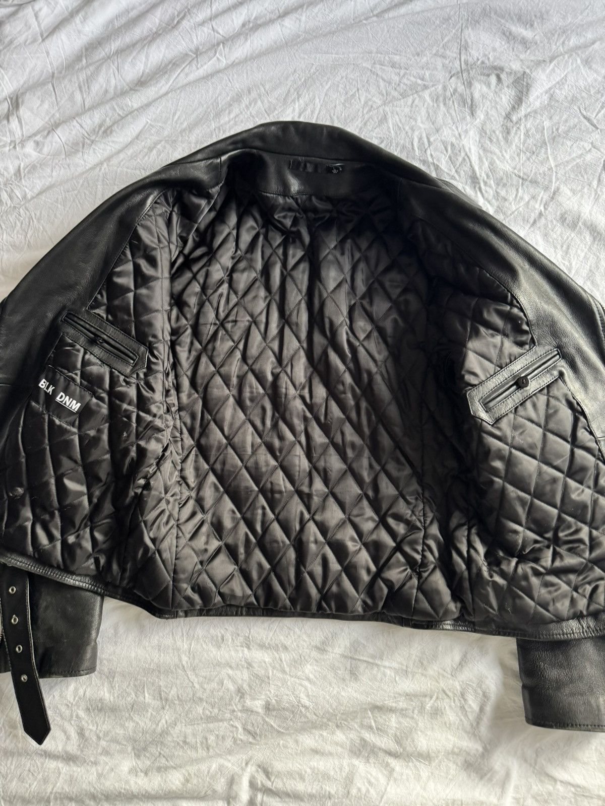 Blk Dnm Classic Blk Denim Biker Leather Motorcycle Jacket L Size US L / EU 52-54 / 3 - 3 Thumbnail