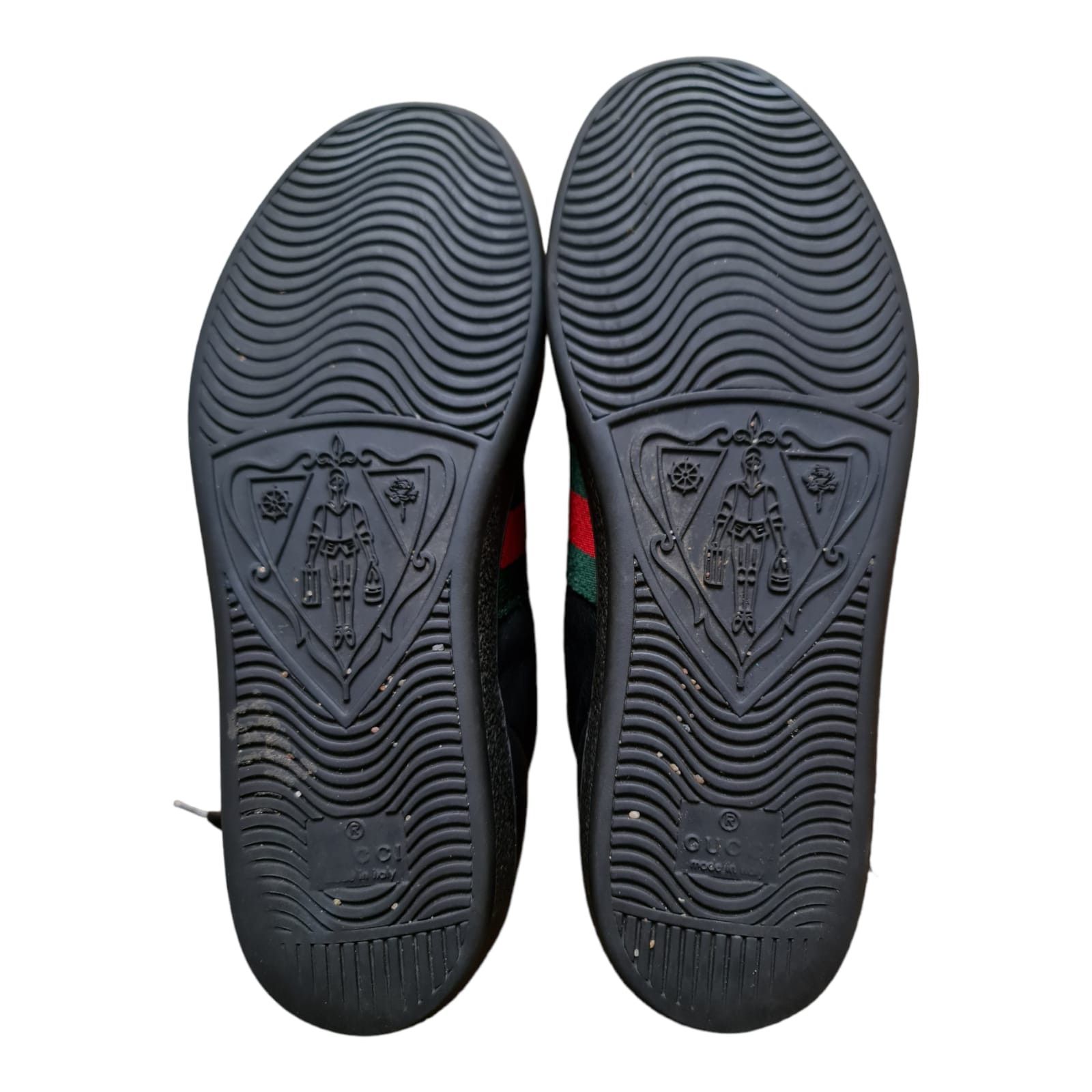 Gucci GUCCI ACE BLACK Unisex LEATHER SHOES TRAINERS SNEAKER Size US 5 / IT 35 - 11 Thumbnail