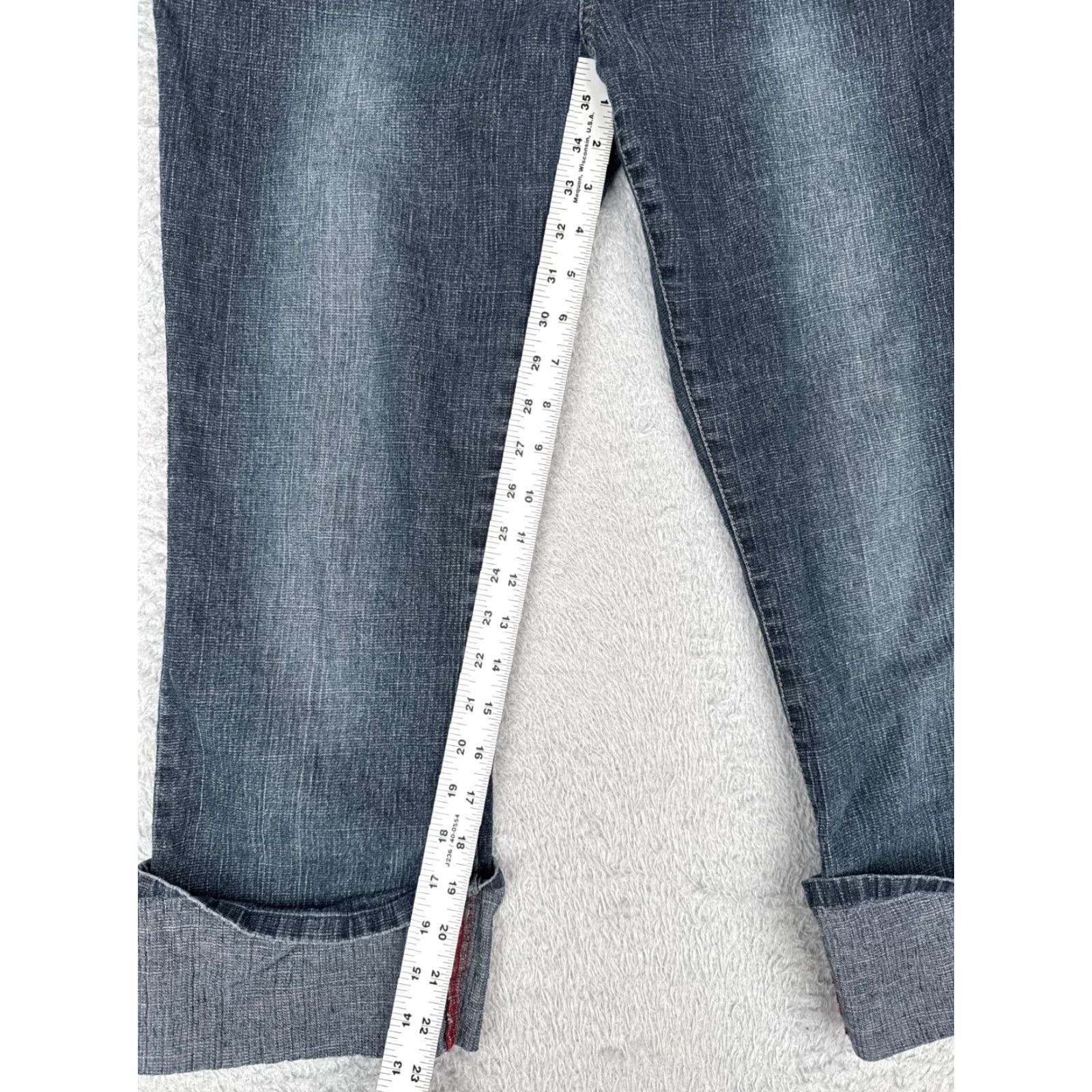 Mossimo Mossimo Jeans Juniors 11 Blue Denim Rolled Hem Straight Leg Ramie Cotton Blend Jeans Size 32" / US 10 / IT 46 - 7 Thumbnail