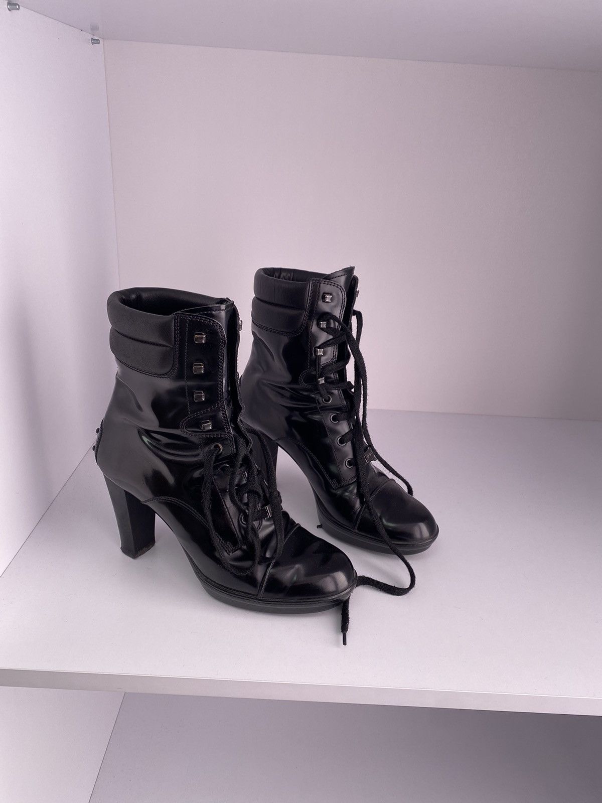 Tod's × Vintage Vintage Tod's Patent Leather Women’s Boots Size US 8.5 / IT 38.5 - 2 Thumbnail