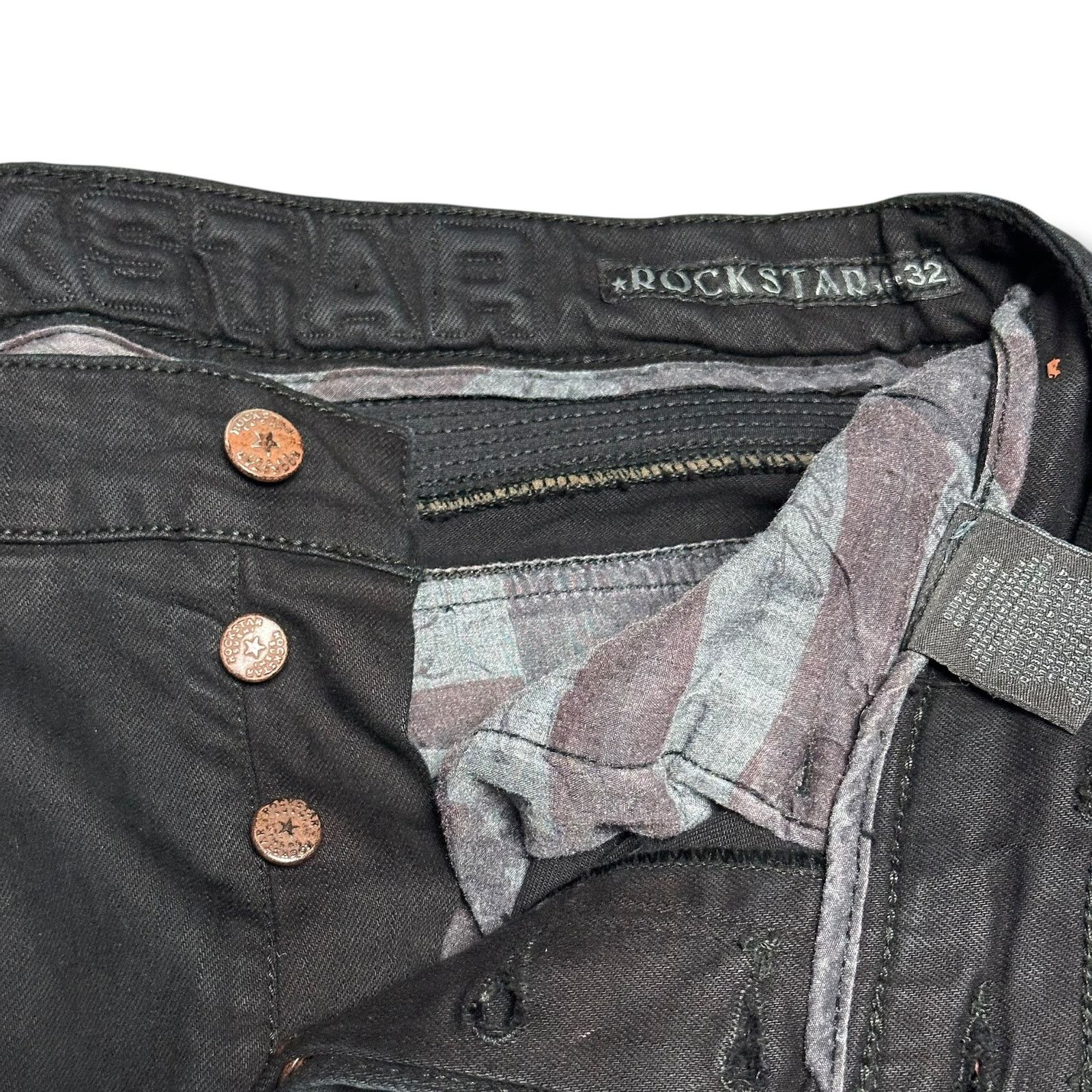 Rockstar Energy Rockstar Original Sushi Black Moto Biker Jeans Studded Punk Size US 32 / EU 48 - 4 Thumbnail