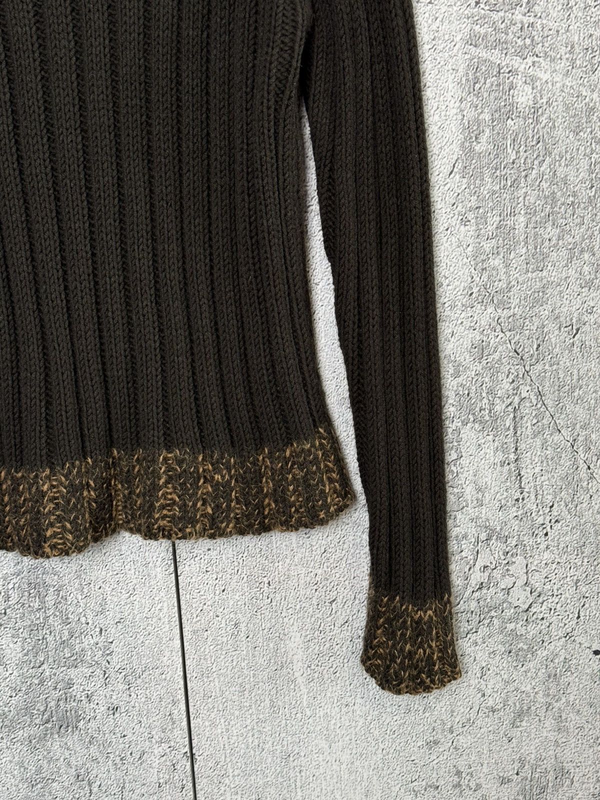 Dolce & Gabbana Vintage Dolce & Gabbana Ribbed Wool Sweater D&G Leather Logo Size M / US 6-8 / IT 42-44 - 11 Thumbnail